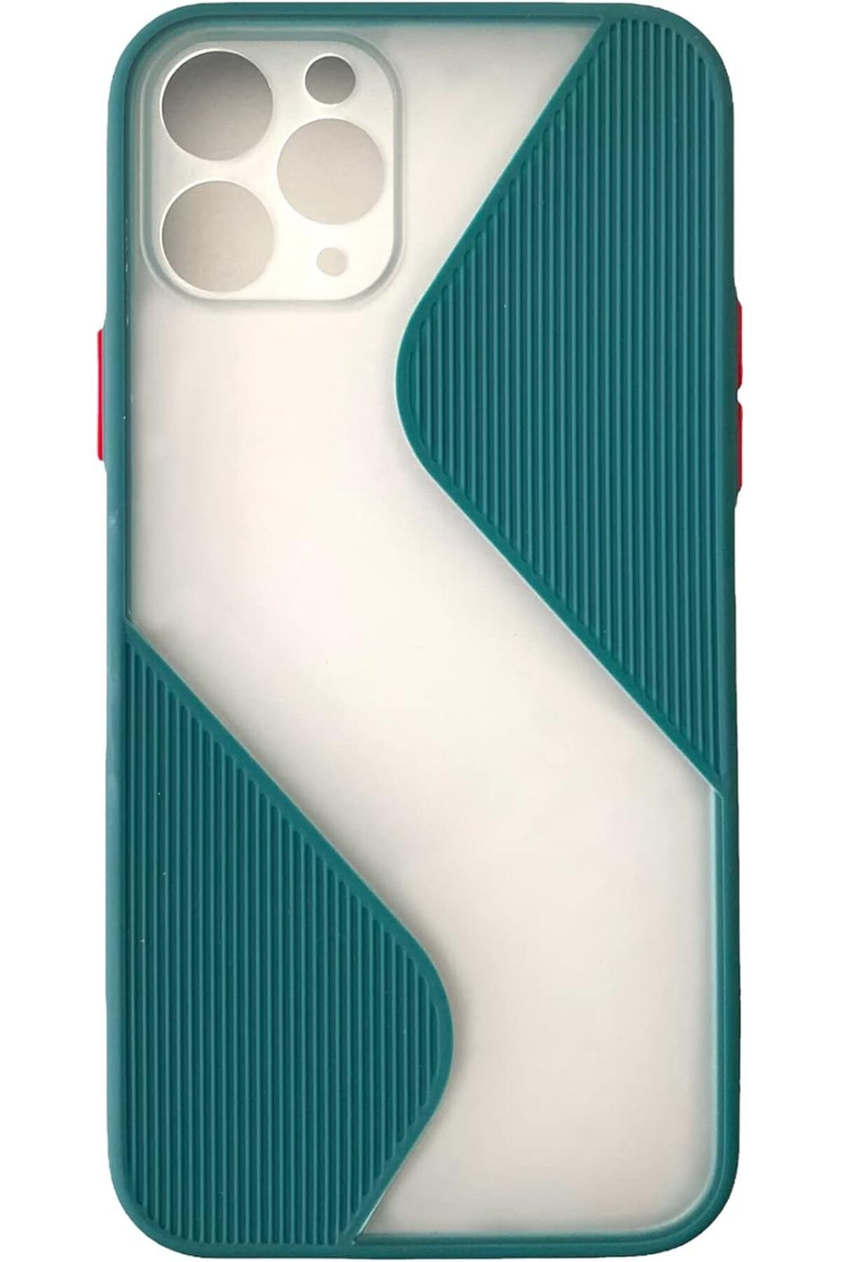 STOREMAX cmllashop iPhone 11 Pro Uyumlu Kılıf Su Yolu Tasarımlı Yarı Transparan Şeffaf Kamera Lens Koru
