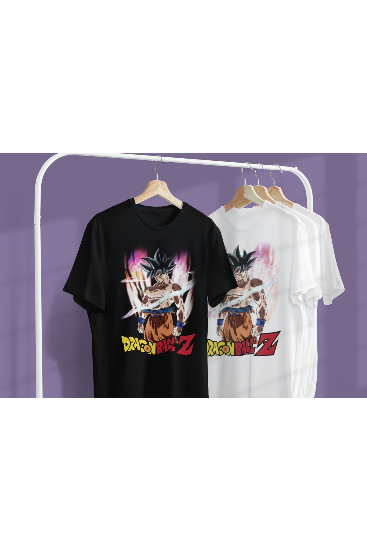 MAGORS DRAGON BALL  MANGA ANIME BASKILI PAMUKLU BİSİKLET YAKA OVERSIZE İKİLİ TSHIRT