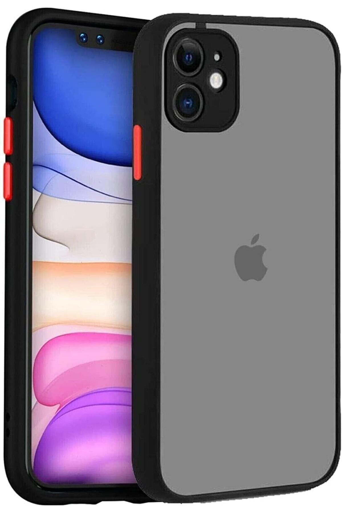 STOREMAX daiviolastore iPhone 11 Kılıf Kamera Korumalı Arkası Buzlu Kılıf (Siyah) DLStore 990396