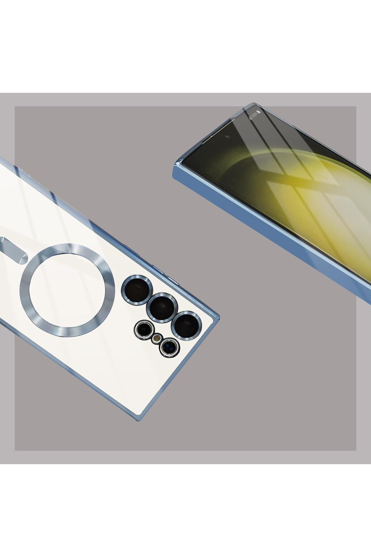 STOREMAX lbstorex S24 ULTRA Kılıf Kamera Lens Korumalı Kablosuz Şarj Destekli Arkası Şeffaf Parlak Kena