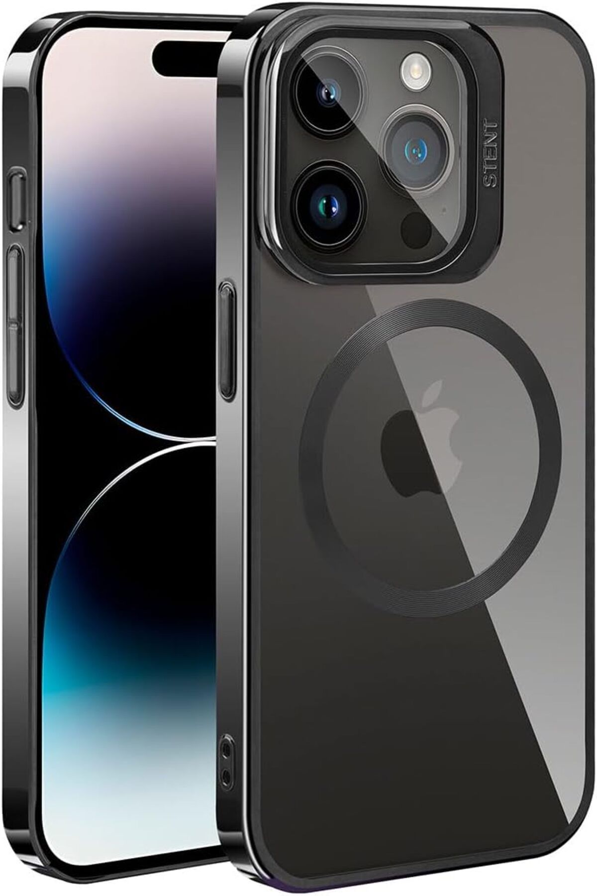 STOREMAX lbstorex İle Uyumlu iPhone 14 Pro Kılıf Magsafe Şarj Özellikli Standlı Klon Kapak Siyah Newdsn