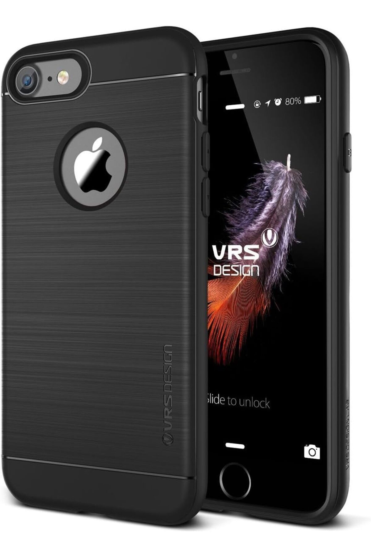 STOREMAX daiviolastore Design VRS89198 VRS iPhone 8 / 7 New Simpli Fit Kılıf Phantom Siyah, İnce Arka Kapa