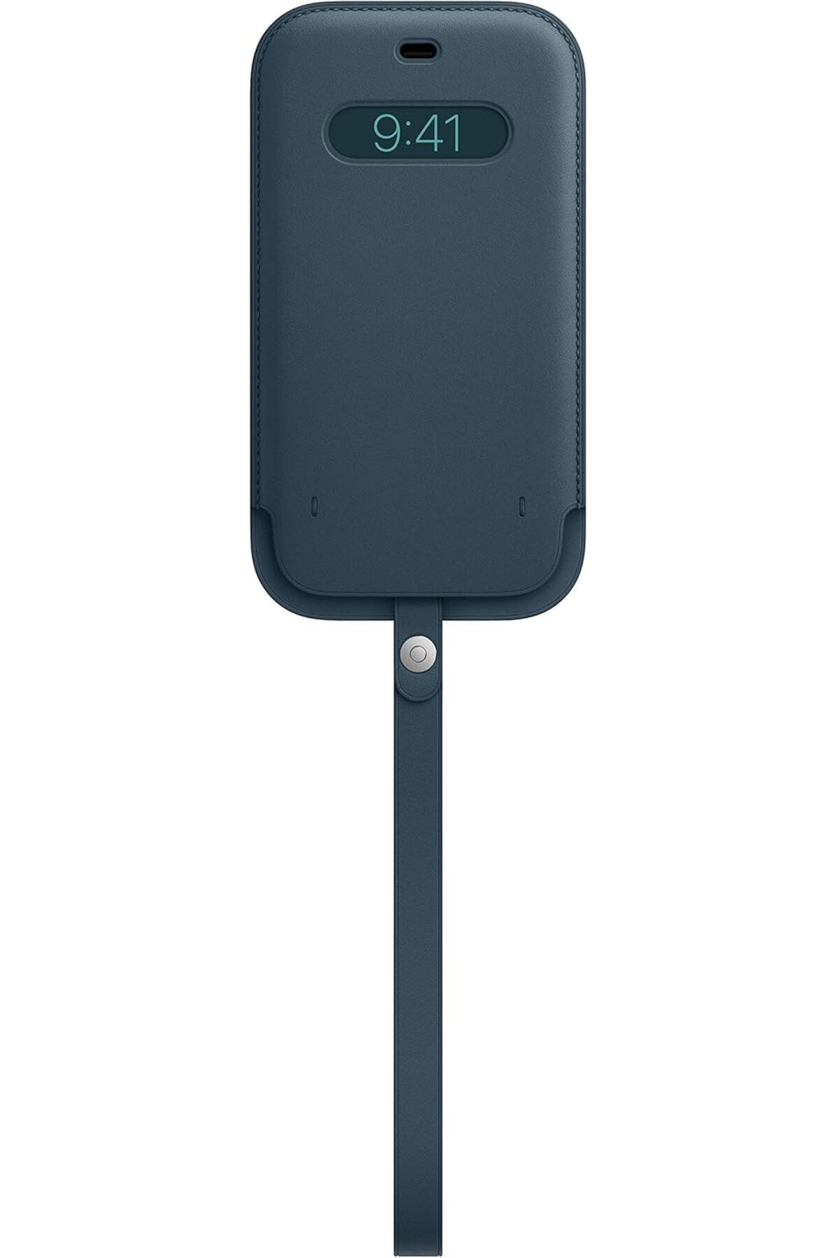 STOREMAX cmllashop iPhone 12 Pro Max için Magsafe Özellikli Deri Zarf Kılıf - Baltık Mavisi 542093