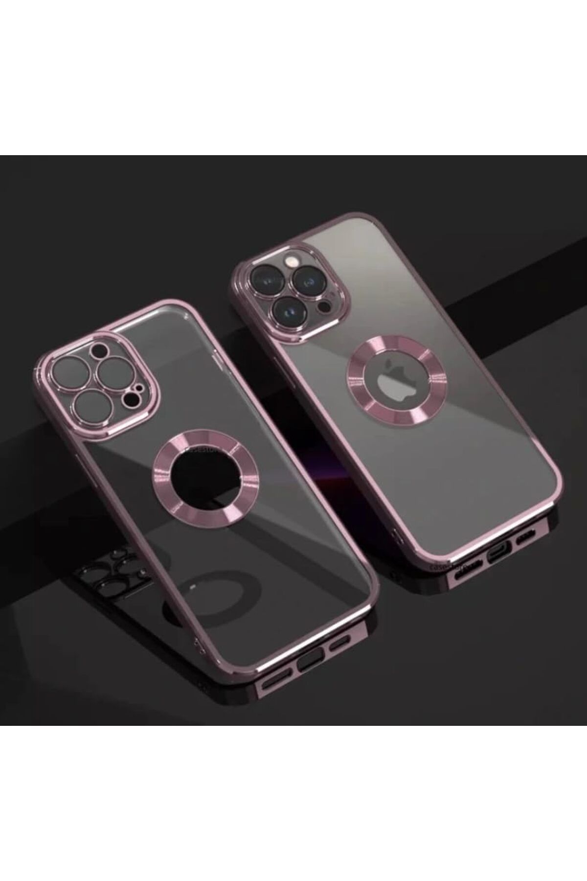 yenibagshop aks iPhone 14 pro uyumlu lens korumalı lazer kılıf rose gold