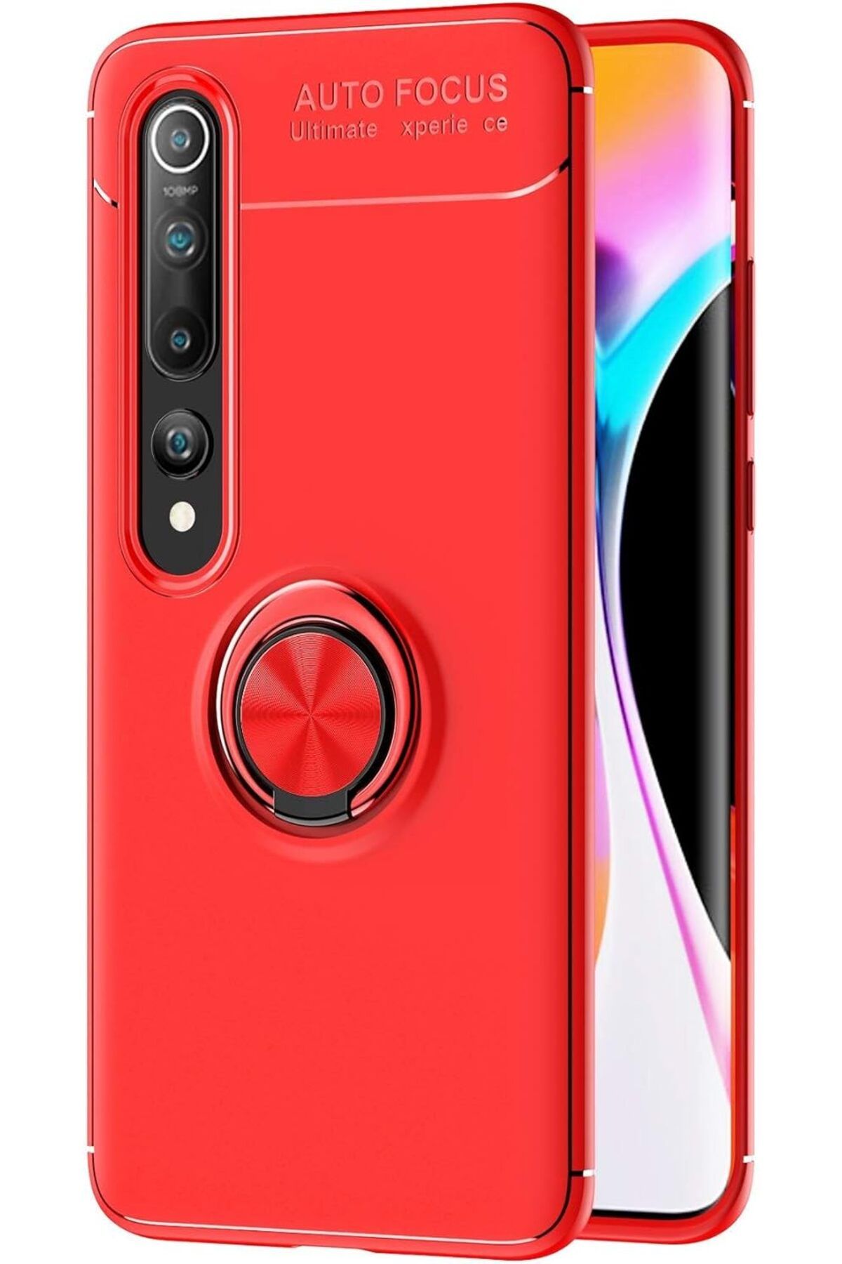 STOREMAX cmllashop Xiaomi Mi 10 ile uyumlu Kılıf Rl Yüzüklü Silikon Kırmızı 542093