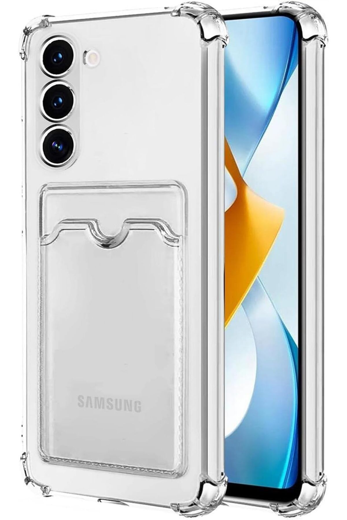 STOREMAX srhtDS Galaxy S23 için Card Slot Shock Kılıf Şeffaf [Galaxy S23 ile Uyumlu Kılıf - Şeffaf] De