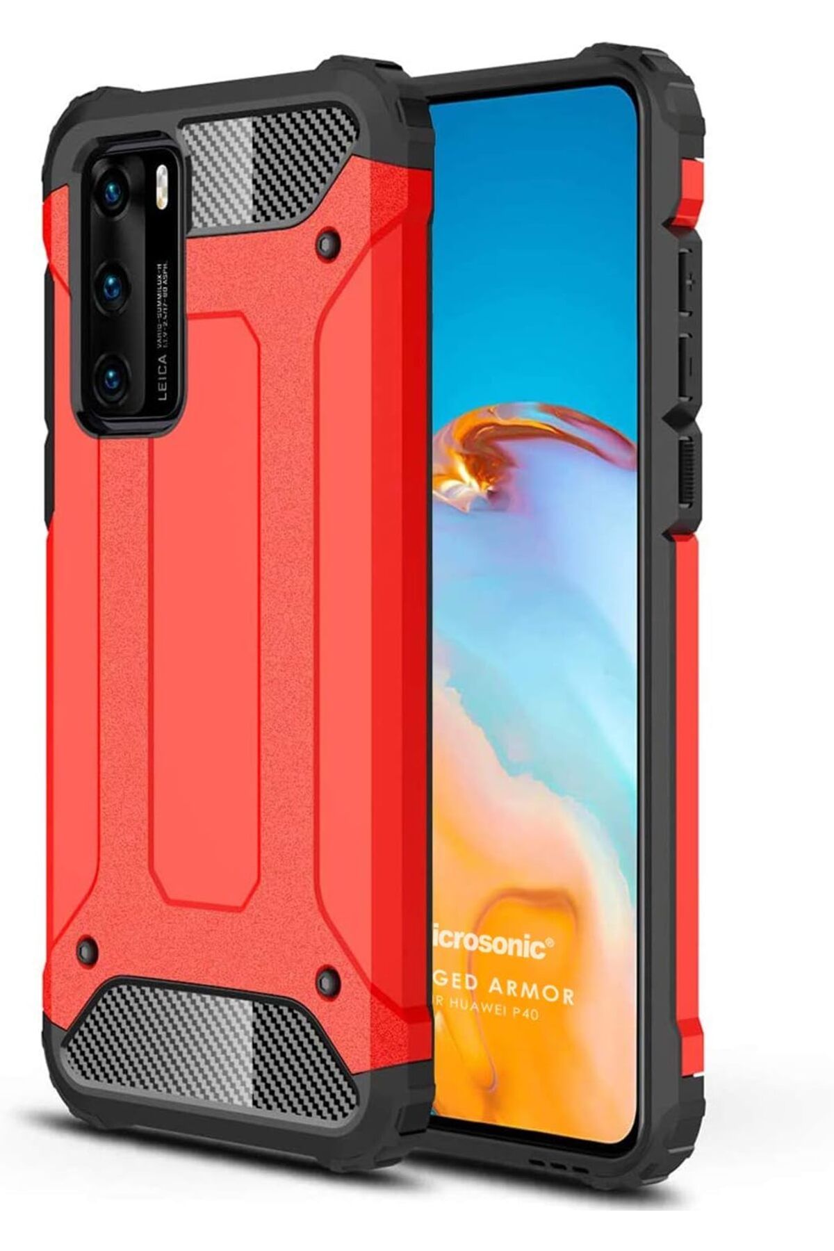 STOREMAX lvnmblya P40 için Kılıf Rugged Armor Kırmızı [P40 ile Uyumlu Kılıf - Kırmızı] Shop Deesin