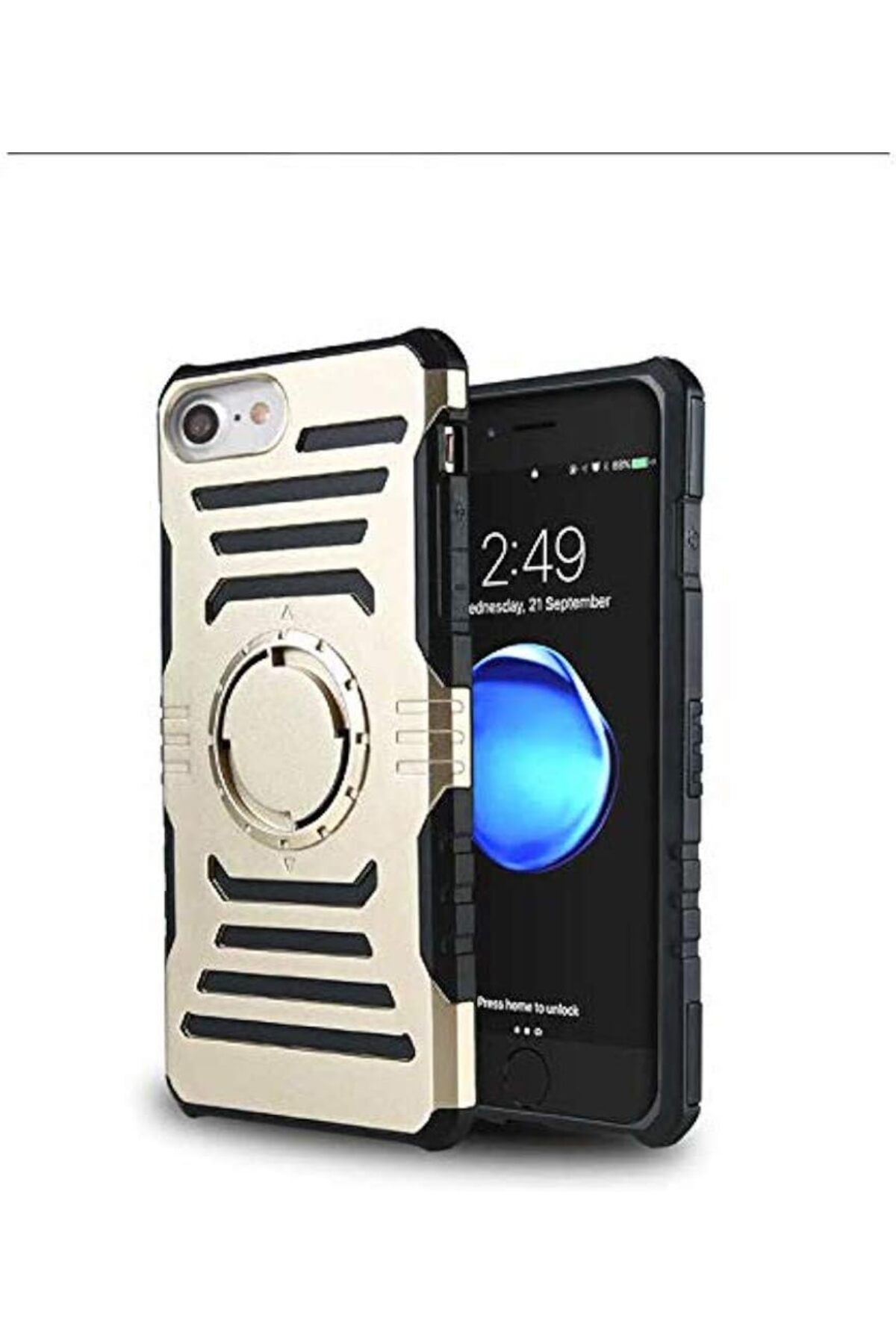 STOREMAX dlshop 11651 iPhone 7 ile Uyumlu için Kılıf 2 in 1 Kol Bandı, Gold star 990396