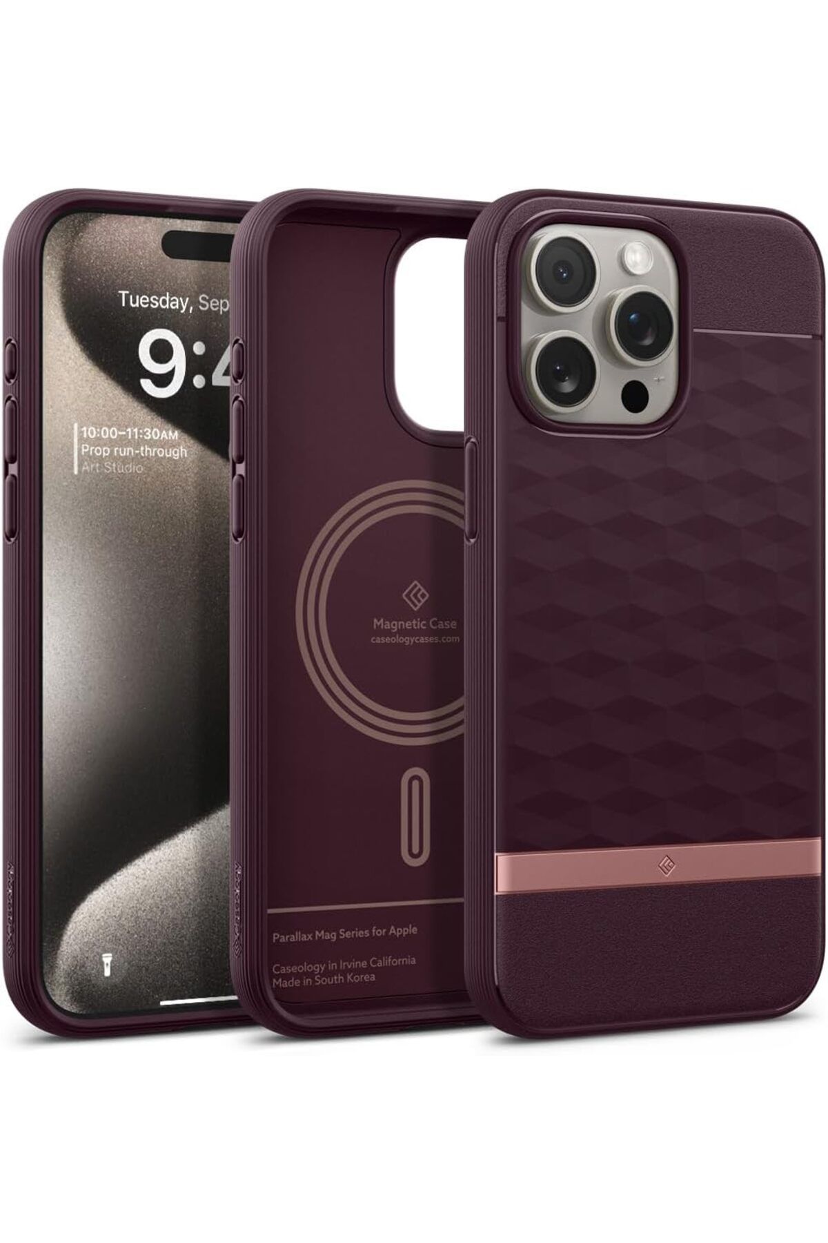 STOREMAX daliashops Caseology Iphone 15 Pro Max Kılıf Parallax Mag Magsafe Özellikli Burgundy - Acs06616,