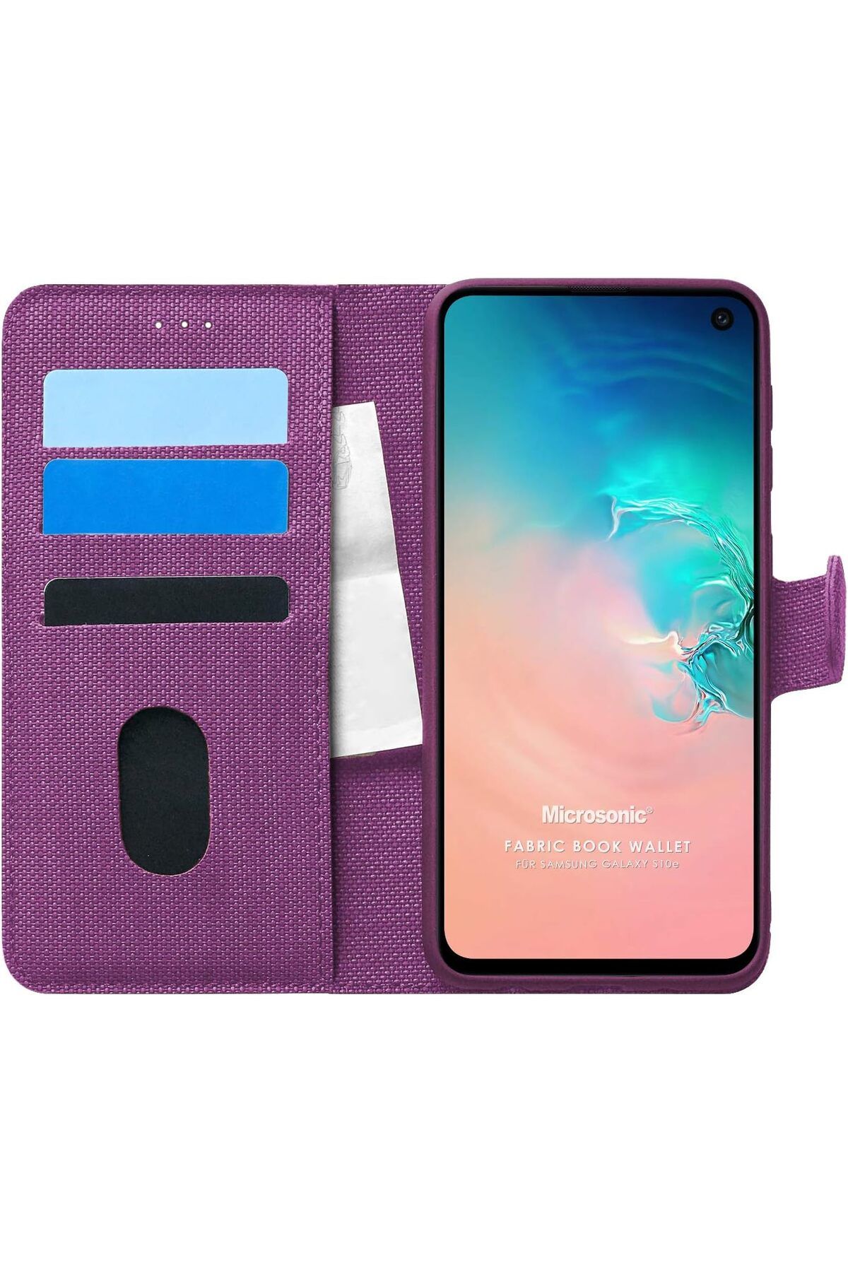 STOREMAX Erhnshp Galaxy S10E için Kılıf Fabric Book Wallet Mor [Galaxy S10e ile Uyumlu Kılıf - Mor] rnbu