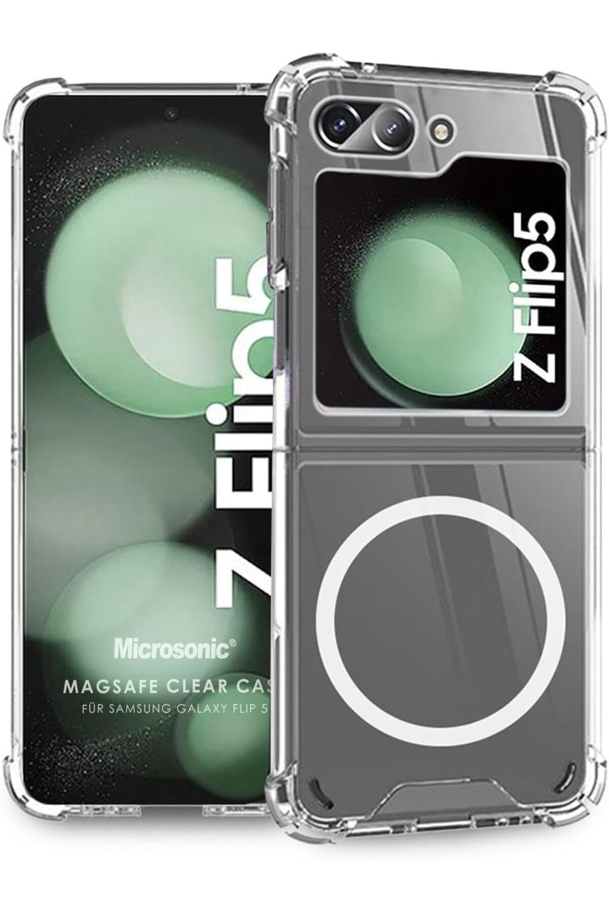 STOREMAX srhtDS Galaxy Z Flip 5 için Kılıf MagSafe Clear Soft Şeffaf [Galaxy Z Flip 5 ile Uyumlu Kılıf