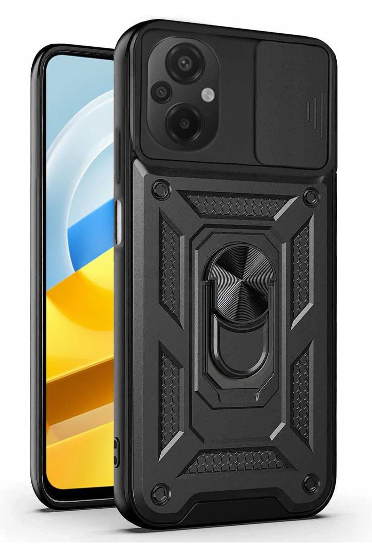 STOREMAX srhtDS Xiaomi Poco M5 için Kılıf Impact Resistant Siyah [Poco M5 ile Uyumlu Kılıf - Siyah] Desi