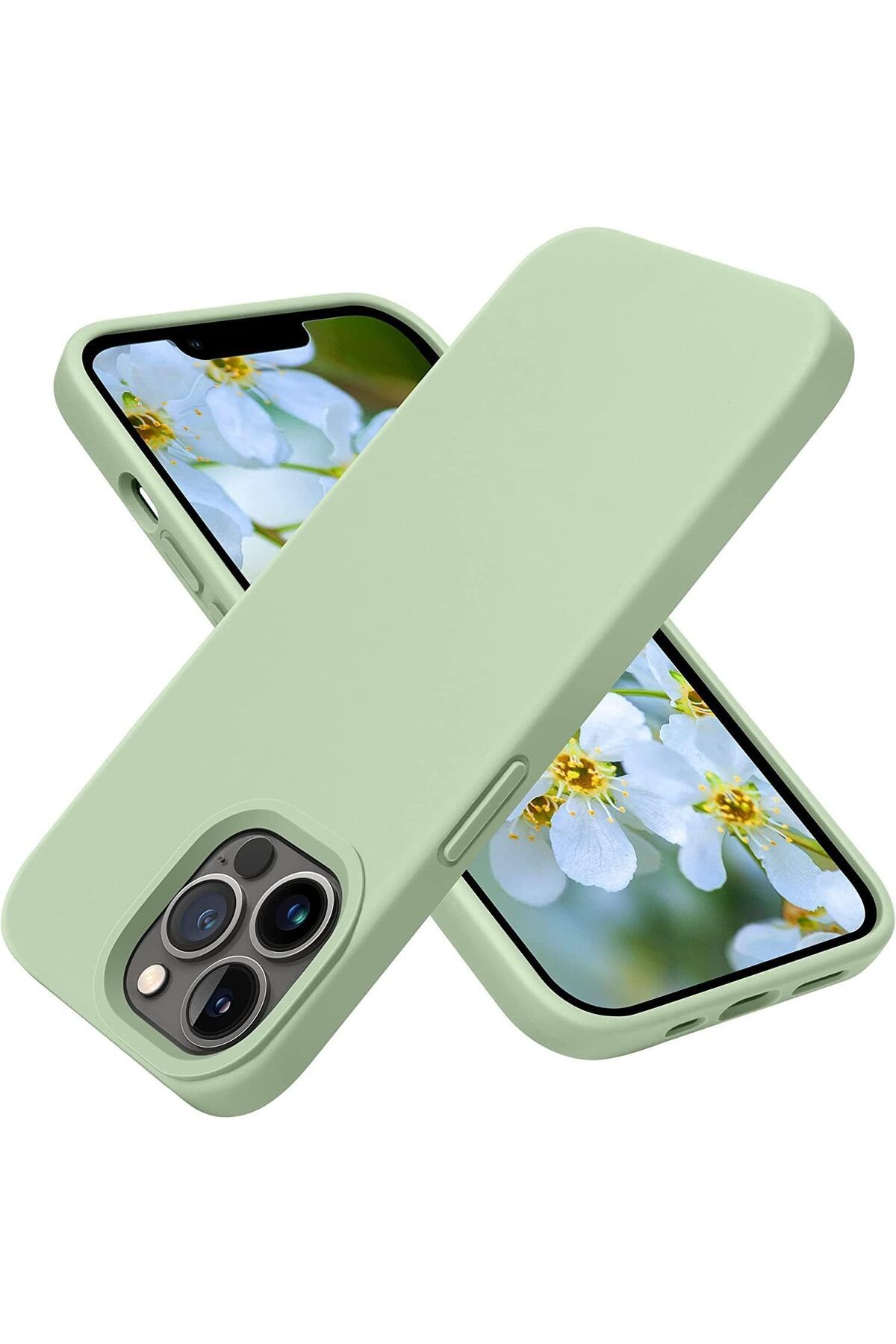 STOREMAX nslmshop iPhone 13 Pro Max Kılıf 6.7 ile Uyumlu, İnce Sıvı Silikon 3 Katmanlı Tam Kaplamalı Y