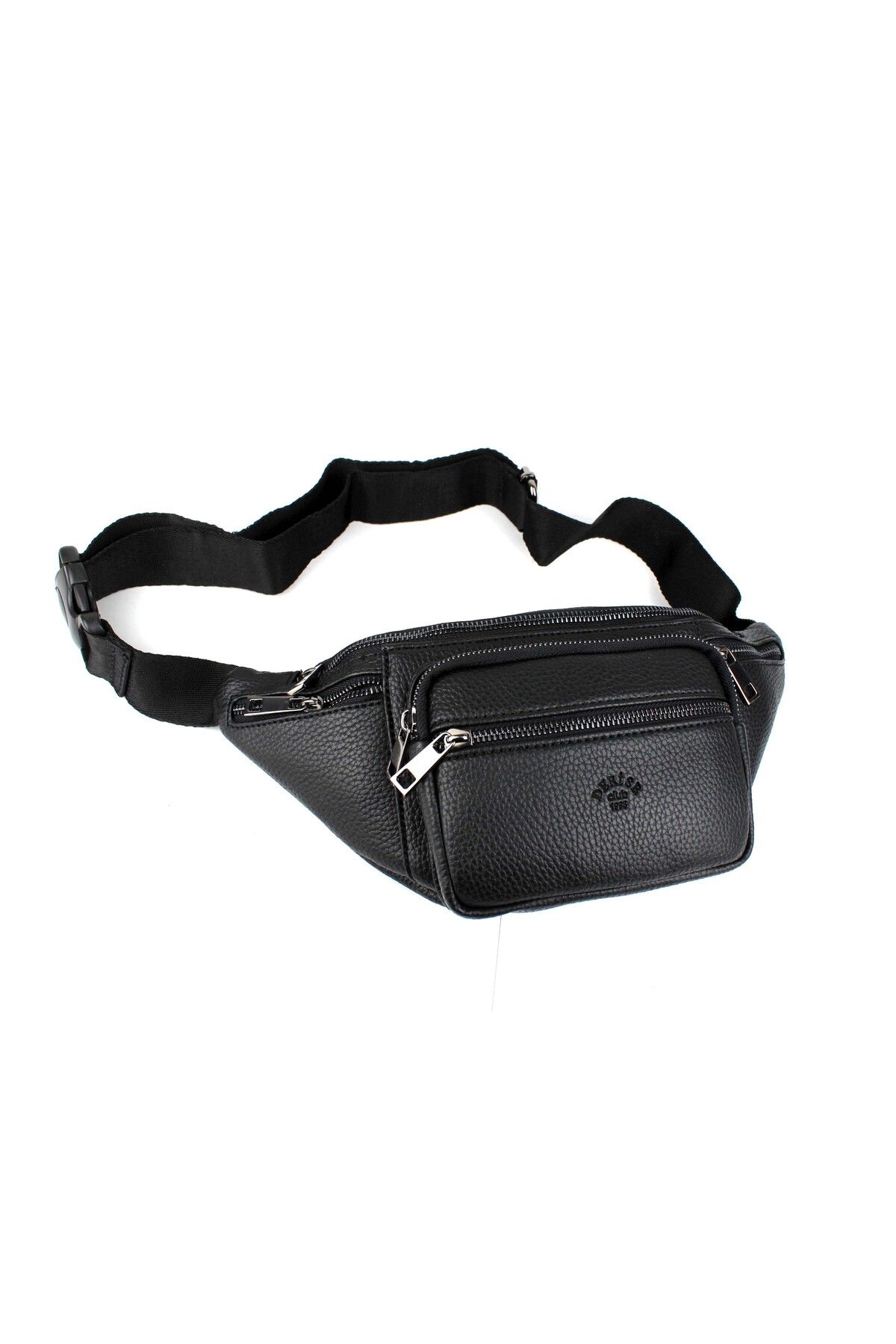 deri,se club-Men's Black Color Multi-Pocket Shoulder and Waist Bag 5