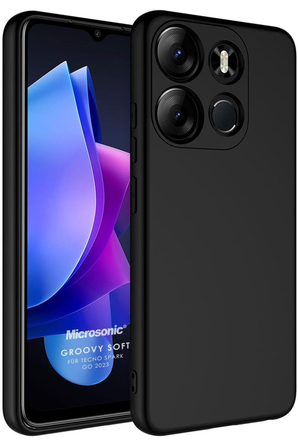 salesalbutik TECNO Spark Go 2023 için Kılıf Groovy Soft Siyah [Spark Go 2023 ile Uyumlu Kılıf - Siyah]