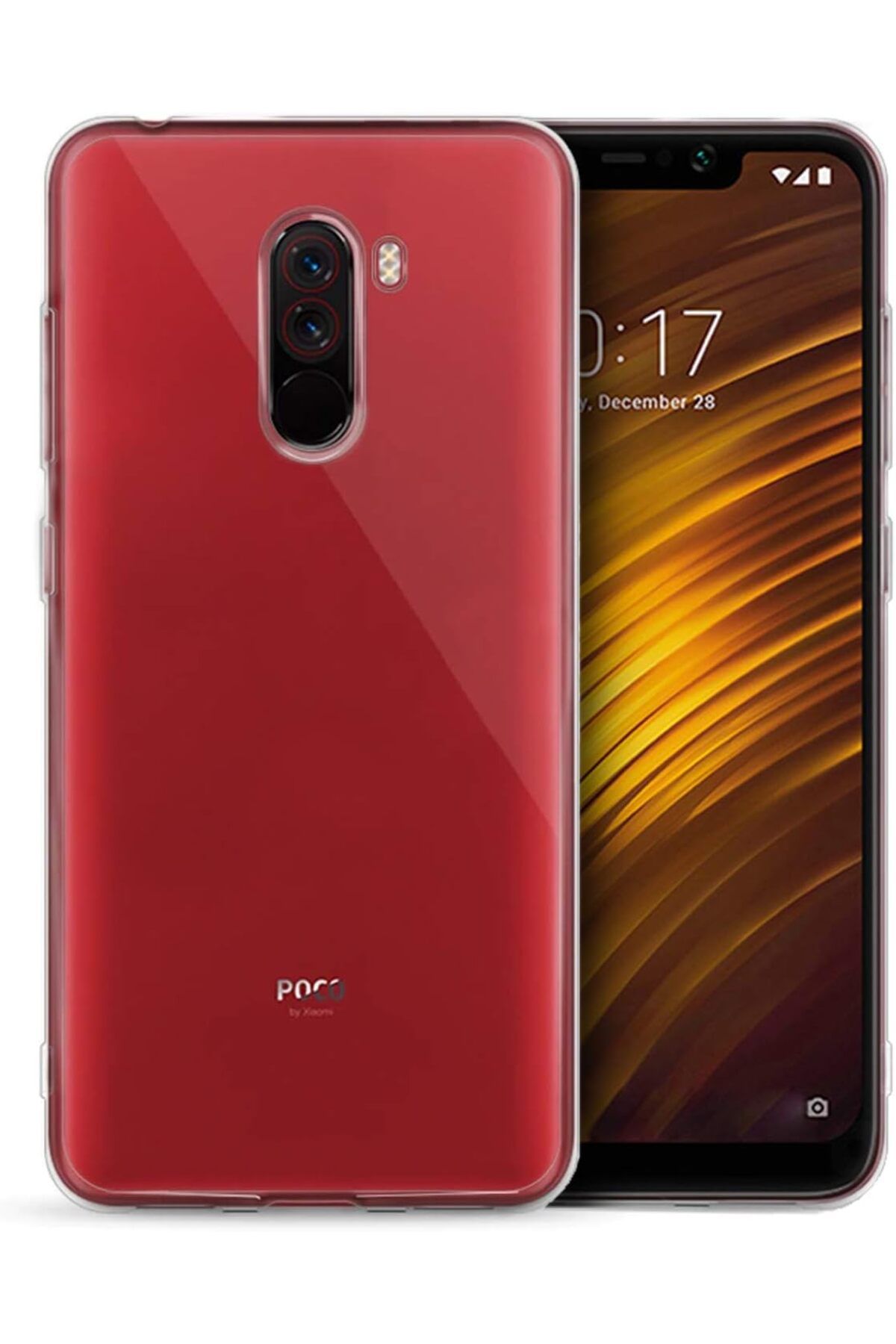 STOREMAX lbstorex Xiaomi Pocophone F1 için Kılıf Transparent Soft Beyaz [Pocophone F1 ile Uyumlu Kılıf -