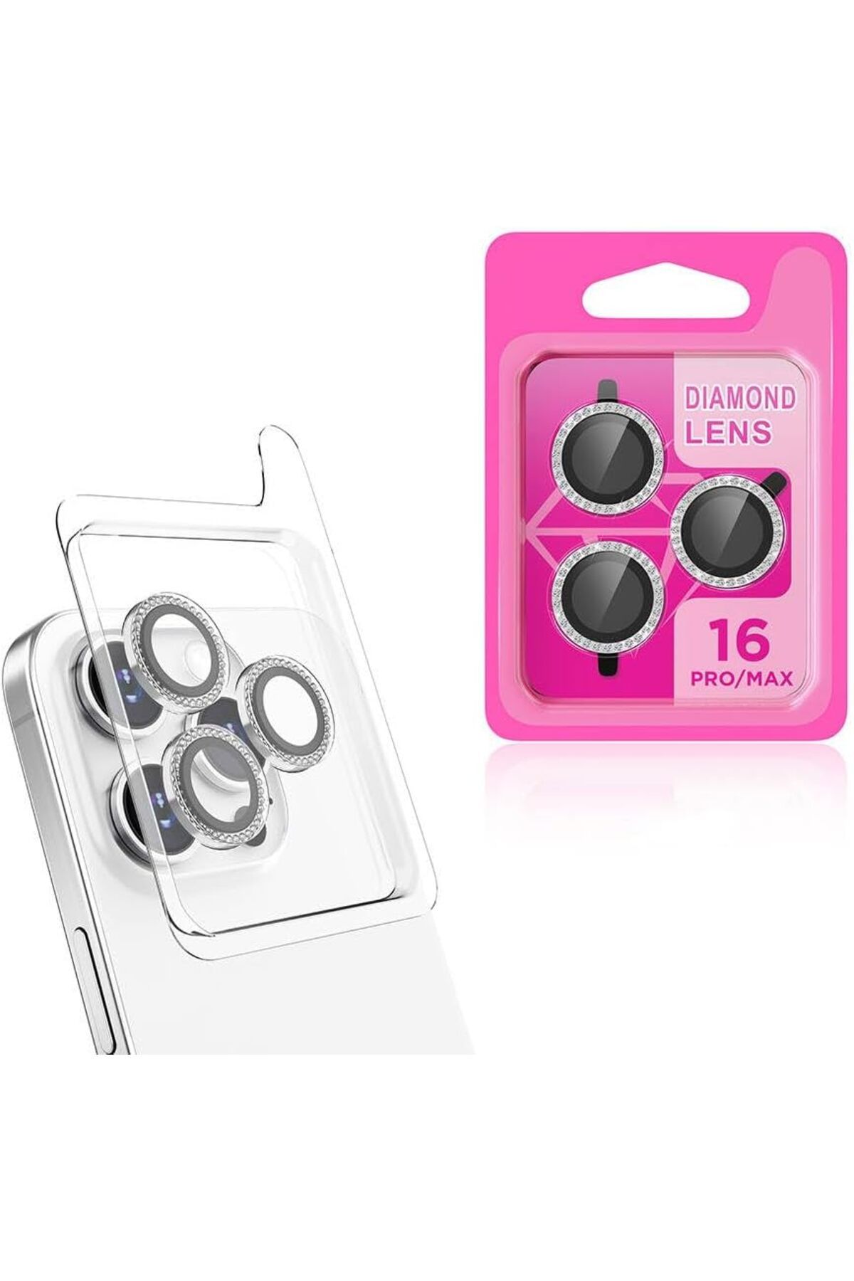 STOREMAX cmllashop İle Uyumlu iPhone 16 Pro iPhone 16 Pro Max CL-06 Kamera Lens Koruyucu Gümüş 542093