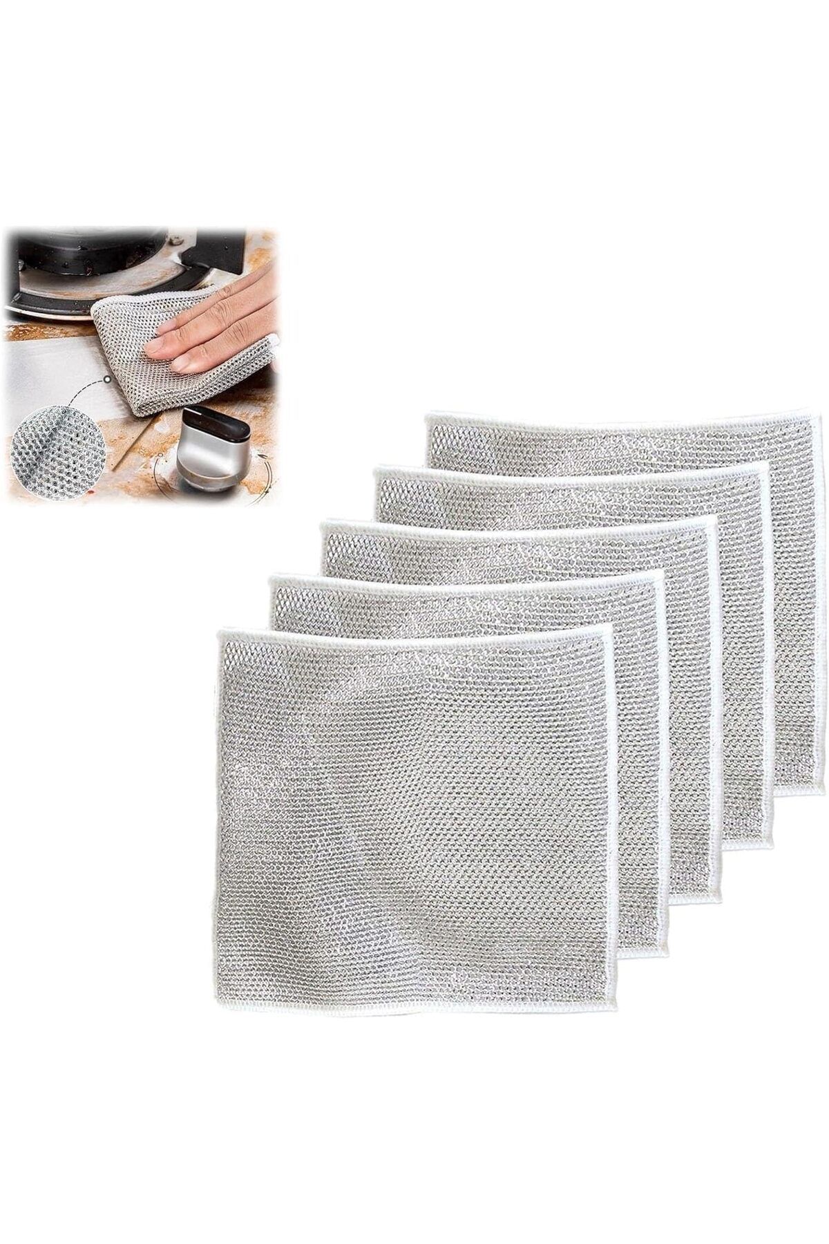 STOREMAX lbstorex Gümüş tel bez temizleme bezi yağsız bez ızgaralar soba bulaşık yıkama Cleanin ev P