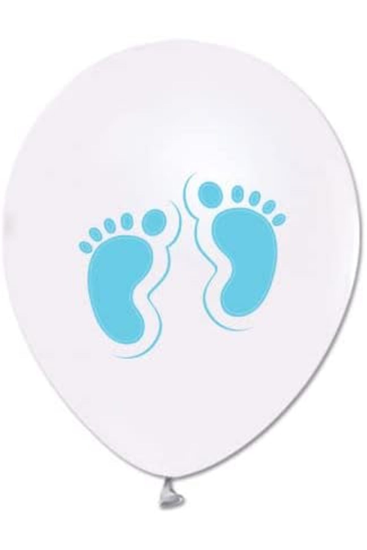 STOREMAX bystoreby Marifetlerim - Mavi Ayak izi Baskılı Beyaz Balon 12 inch 10 Adet NewDesing 646268