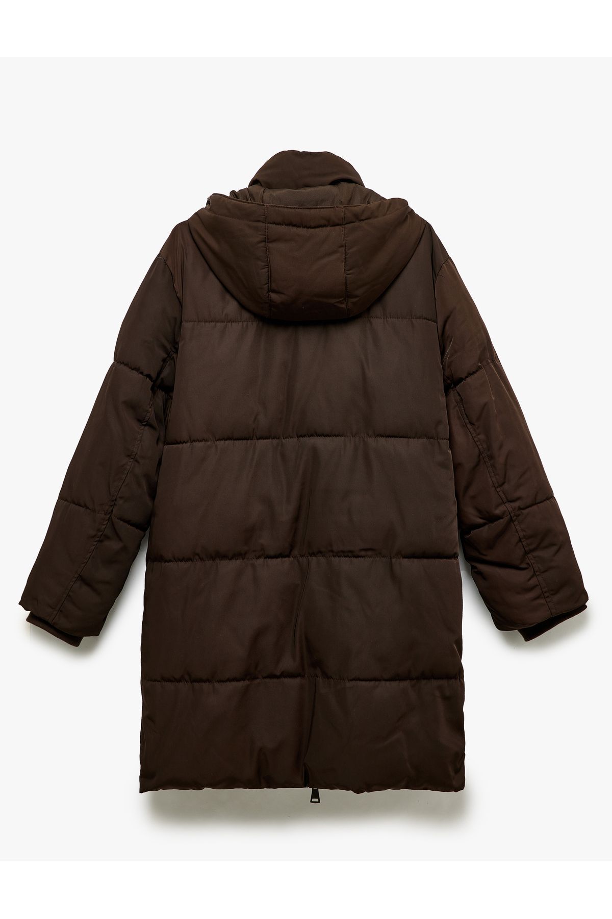 Koton-Oversize Puffer Jacket with Hooded Snap Button and Zipper 4