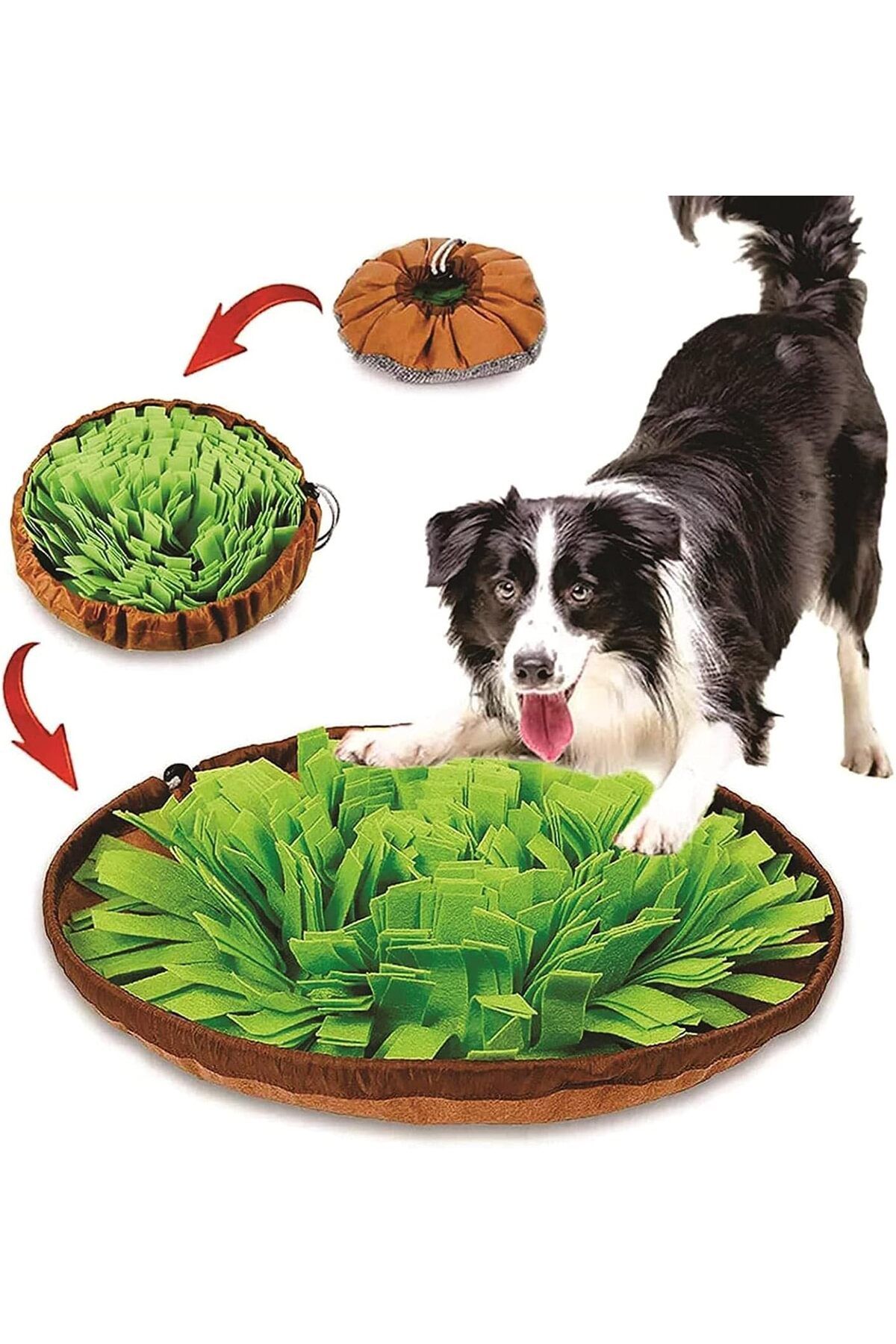 yenibagshop Köpek Yavaş Besleme Matı Mama Bulmaca Matı - Köpek Interaktif Oyuncak (YEŞİL)