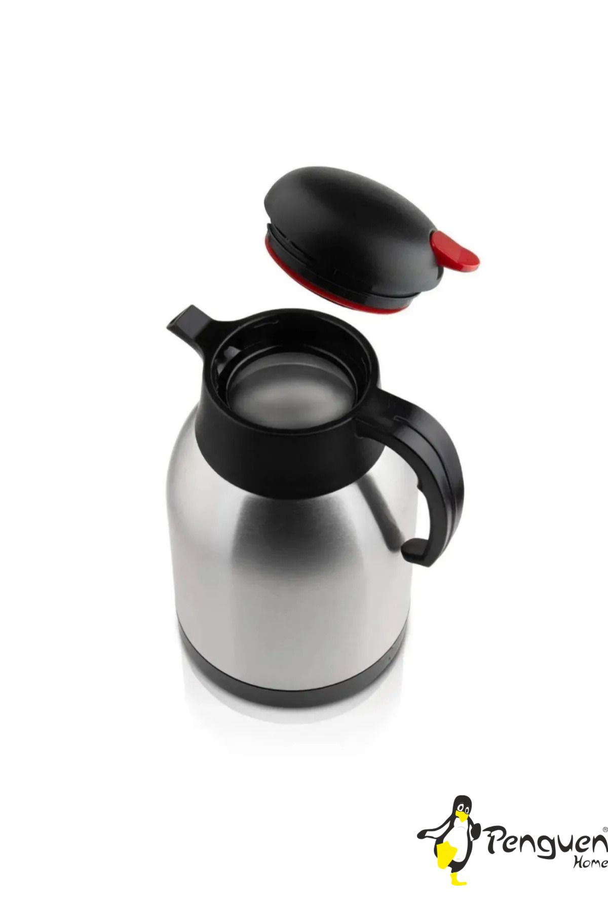 فلاسک قرمز فولاد ضد زنگ 2 لیتر ترموس چای دوتایی Penguen
