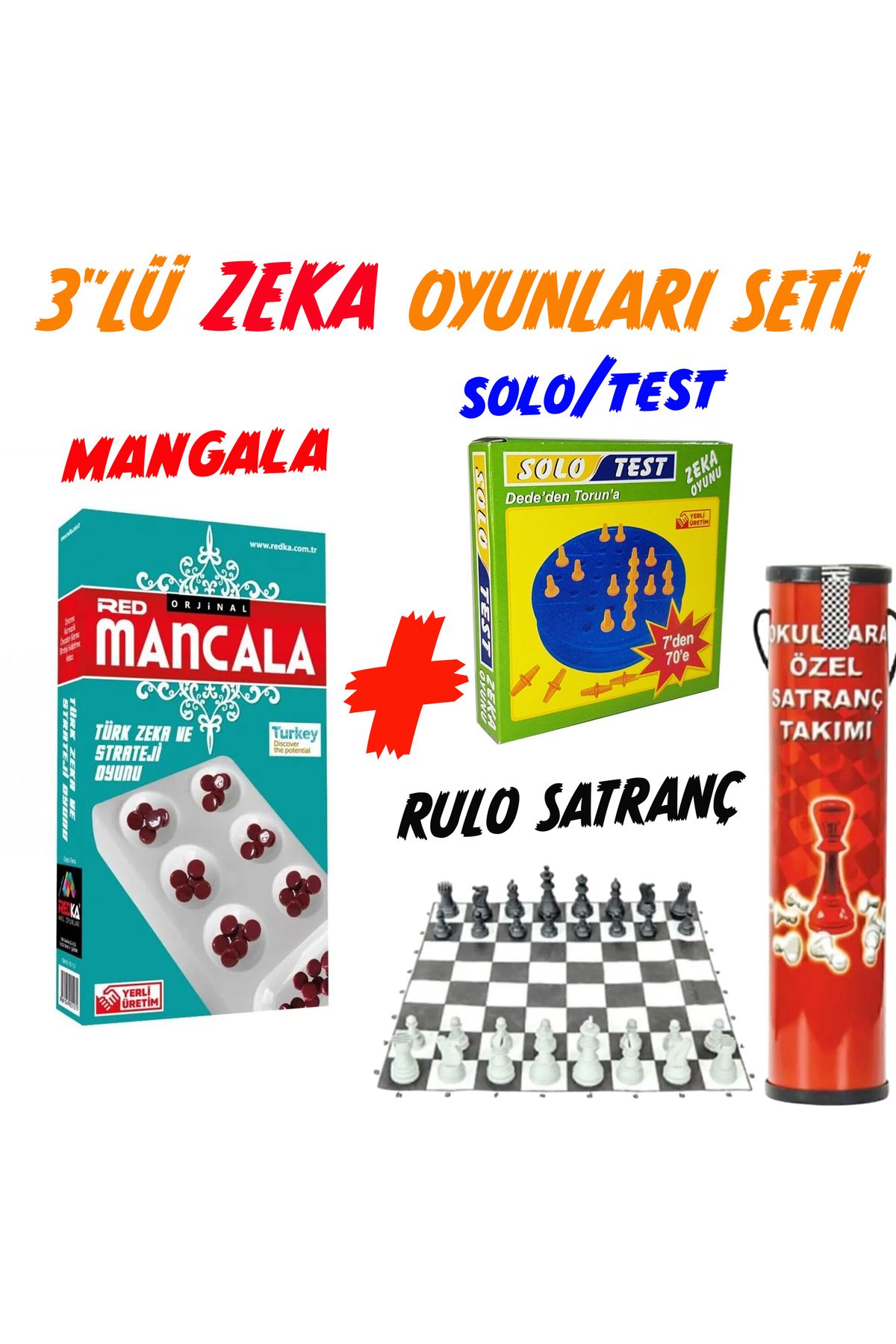 OYUNKAFASI RULO SATRANÇ-SOLO TEST-MANGALA ( 3 LÜ ZEKA OYUNLARI SETİ)