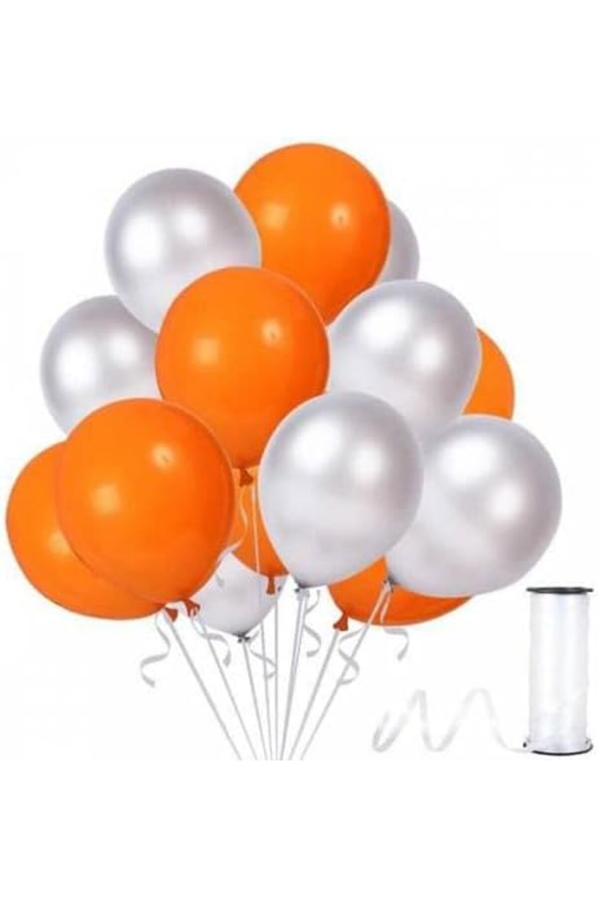 STOREMAX gelalpzr Marifetlerim - Metalik Turuncu Gümüş Balon 12 inch 10 Adet aynet 1109110