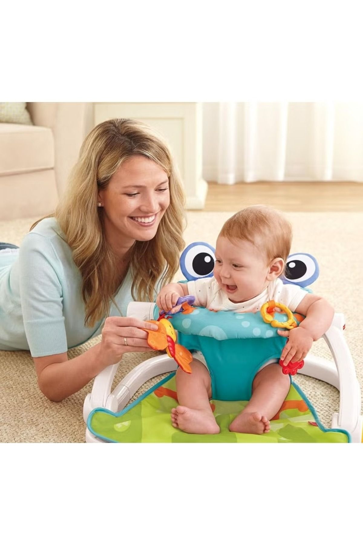 Generic-Sit-Me-Up Froggy Design Baby Foldable Floor Seat - Multicolour 5