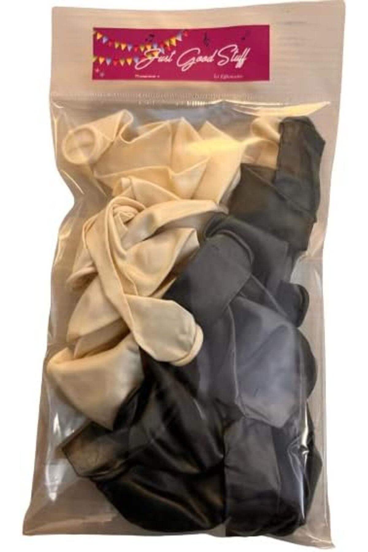 salesalbutik Good Stuff - 2 renkli 20'li balon (Gri-Beyaz)