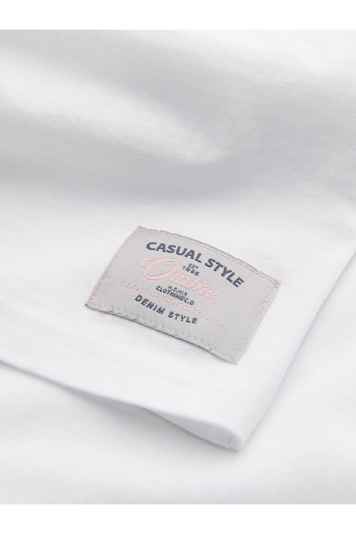 OMBRE-Ombre Casual Style pánské tričko s potiskem - bílé V1 OM-TSPT-0144 S 7