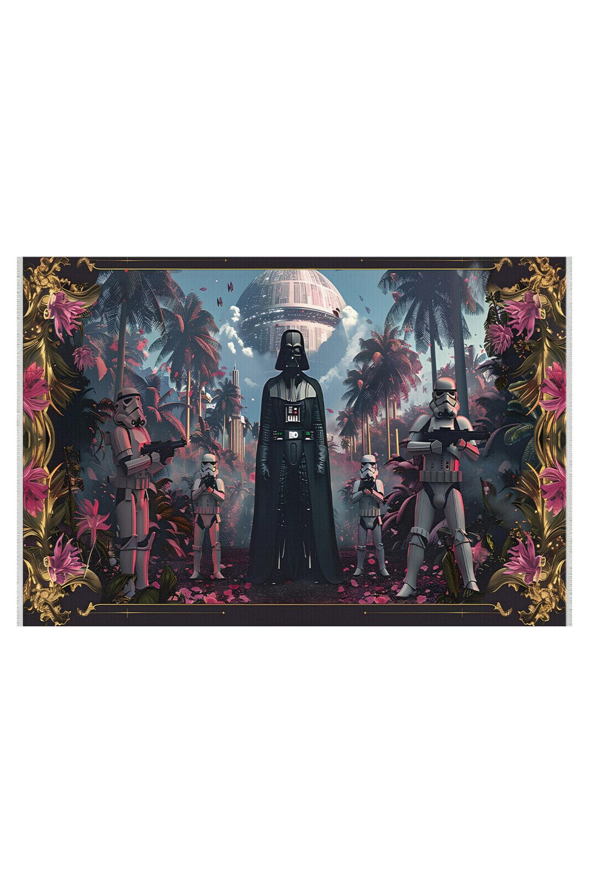 TNYLOF Tropik İmparatorluk Halı - Darth Vader ile Galaktik Orman