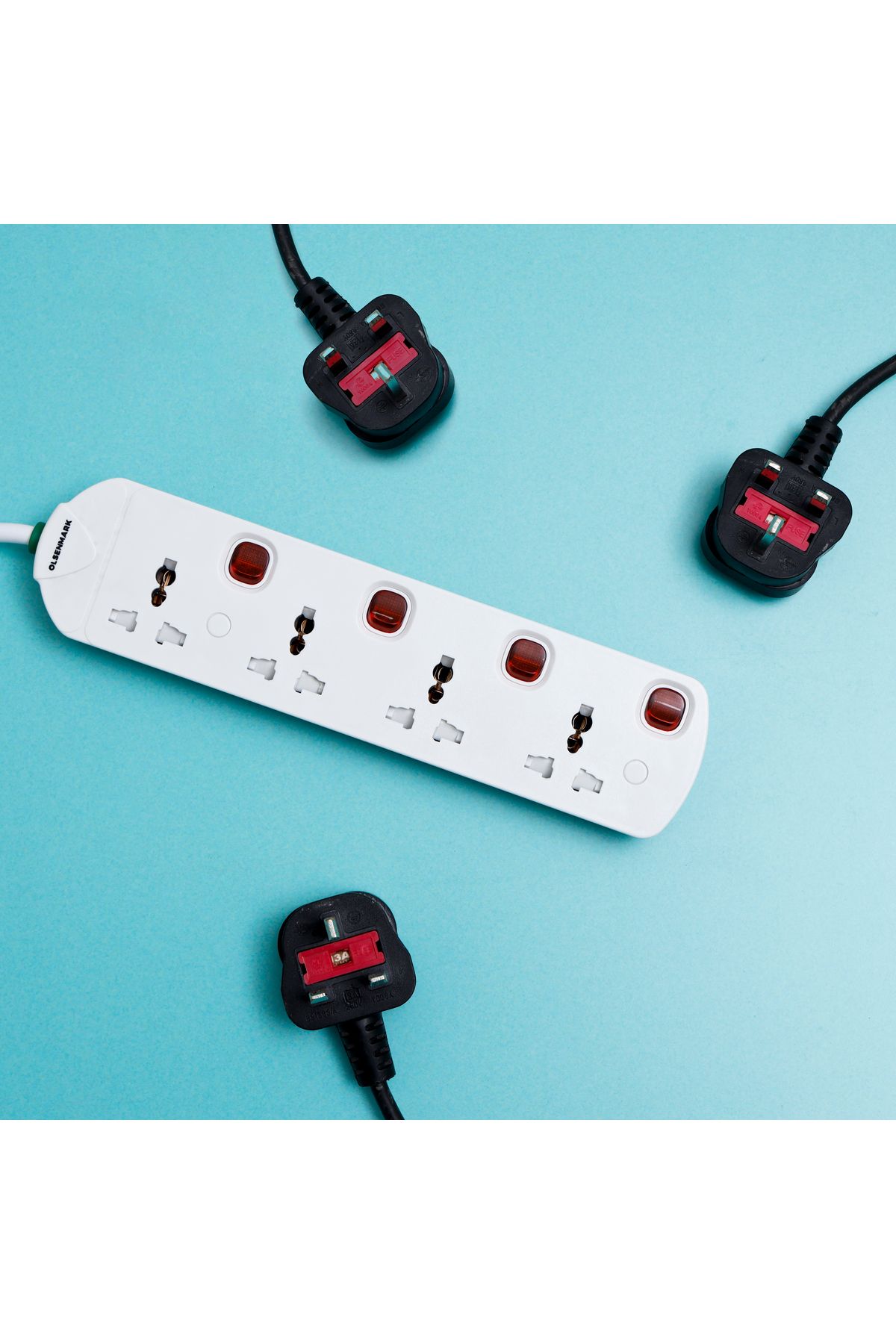 Olsenmark-Extension Socket, 4 Way - 3 M Power Extension Socket Cord | OMES1811 4