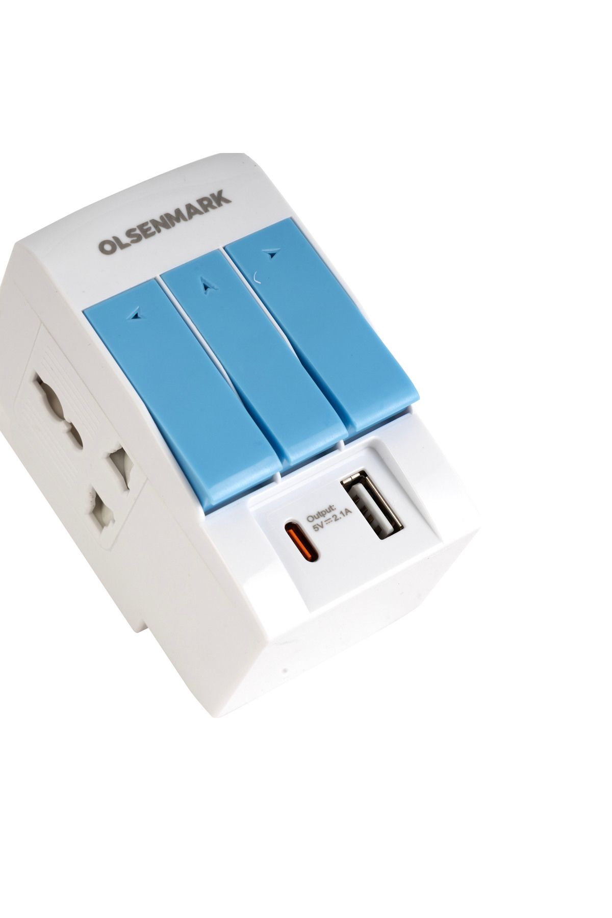 Olsenmark-3-Way Multi Adaptor- OMES1890/ Global Compatibility, 3-Way Socket 5
