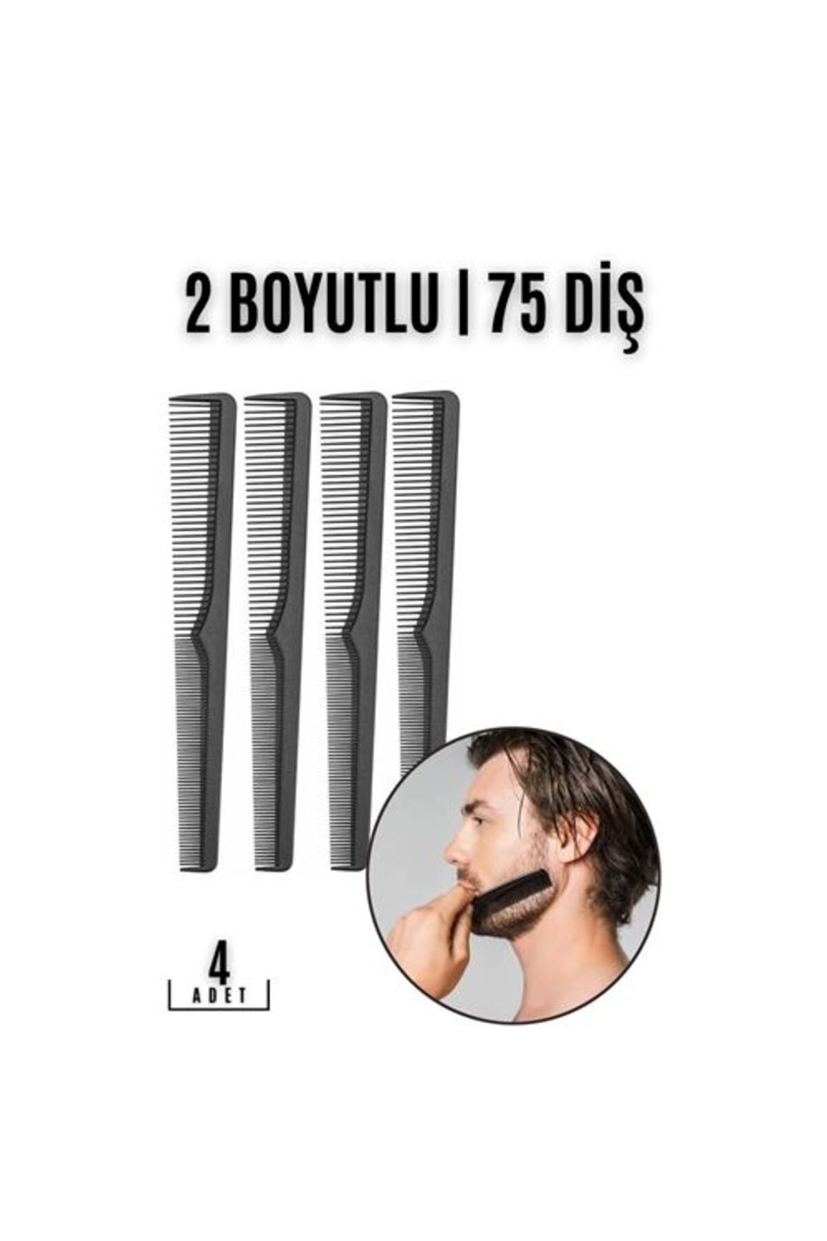 Yıldızan Sakal Bıyık Saç Tarağı 4 lü SET Jess Design