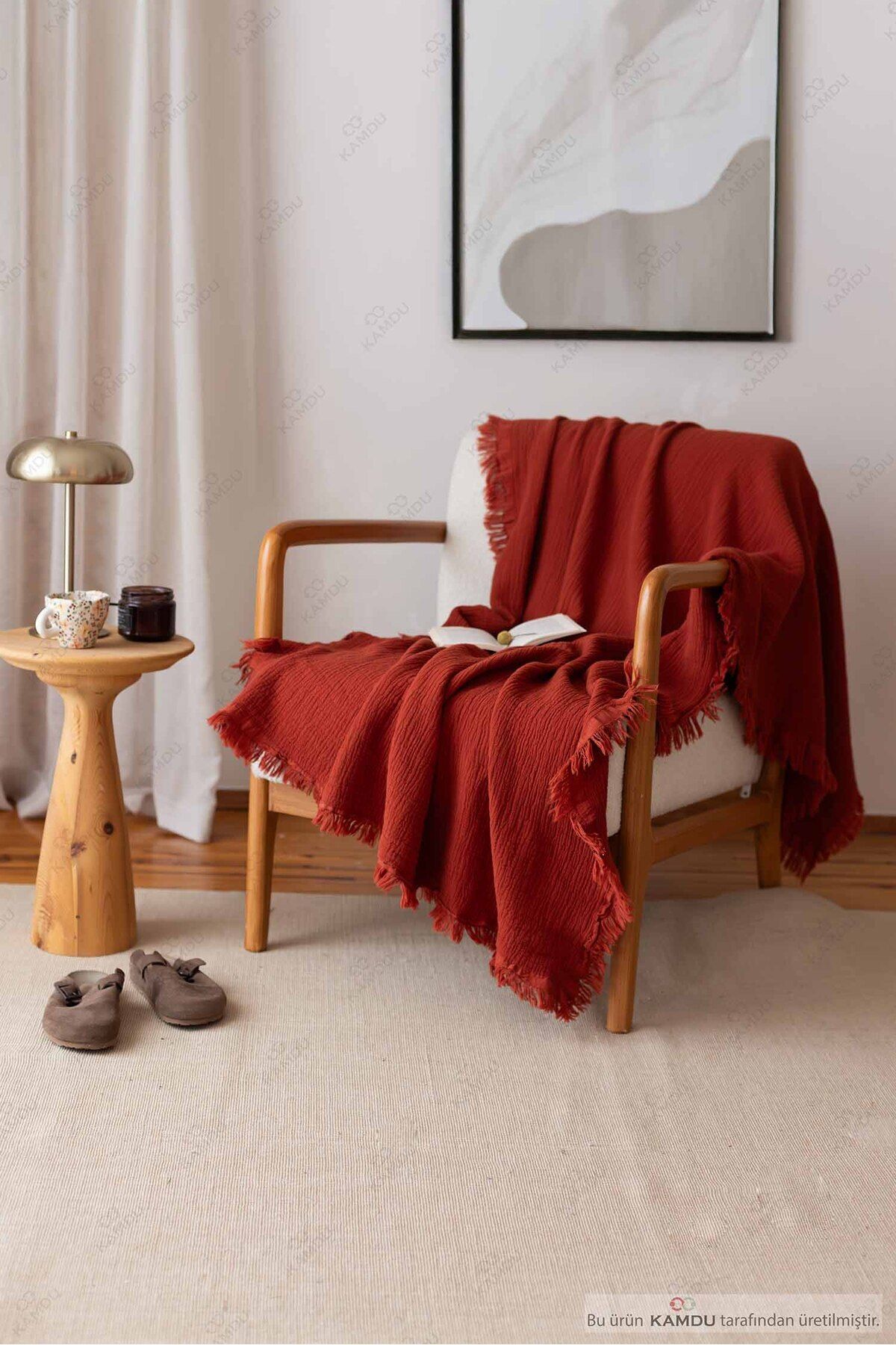 SHAFTED-100X200 cm Muslin Cotton Armchair Cover, Tv Blanket, Seat Cover, Multi-Purpose Cover 1