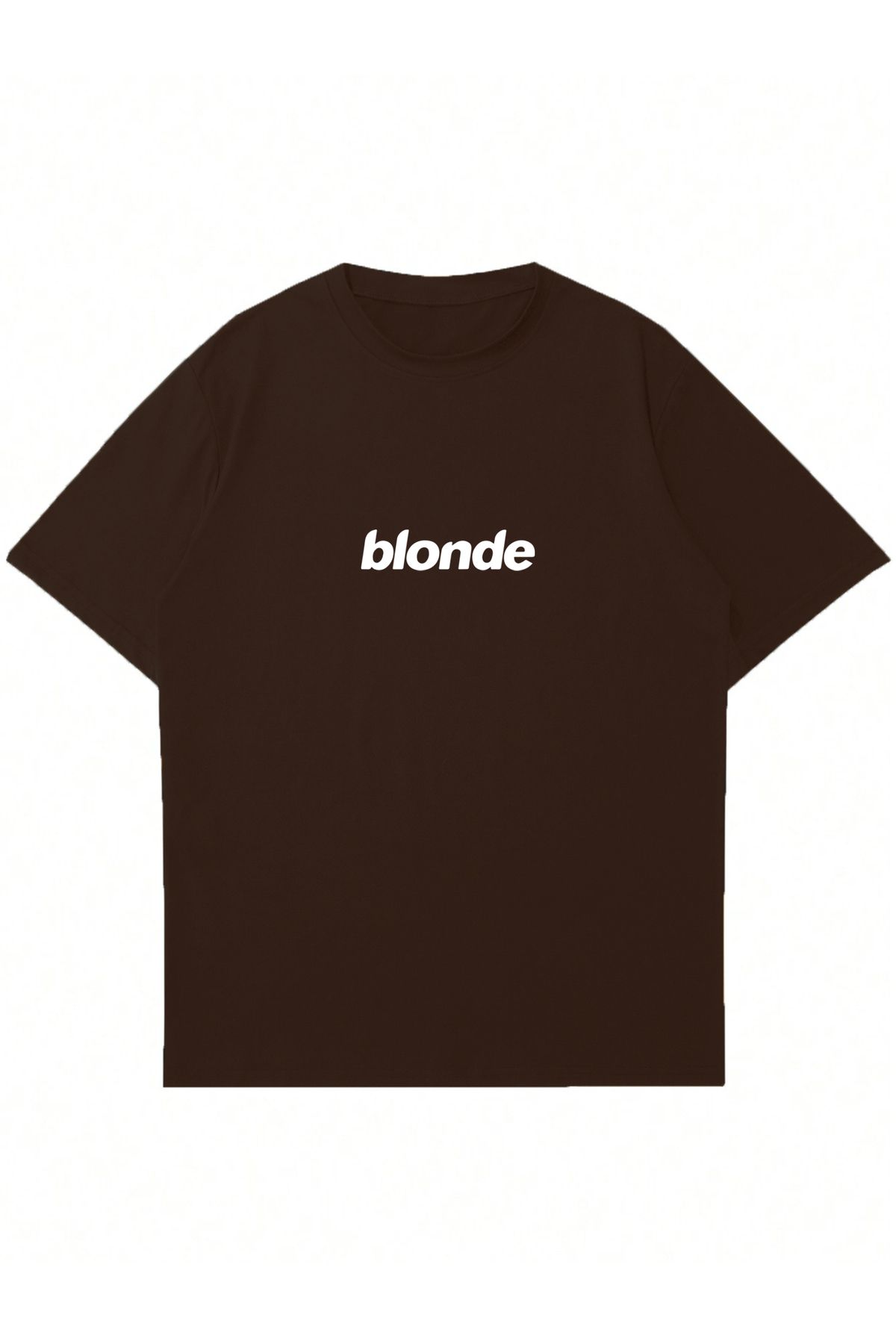 Mad&Calf Unisex Blonde Baskılı Bisiklet Yaka Oversize Tshirt