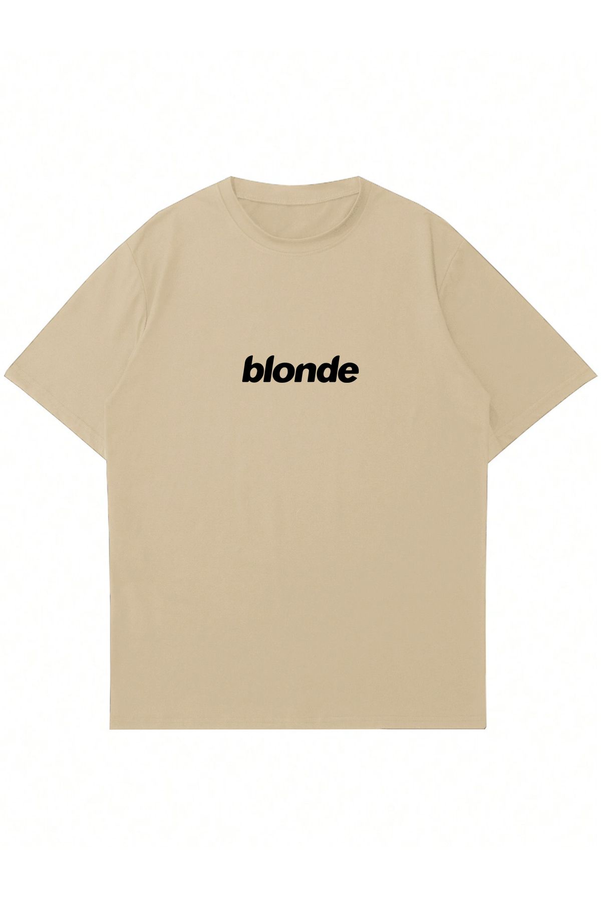 Mad&Calf Unisex Blonde Baskılı Bisiklet Yaka Oversize Tshirt