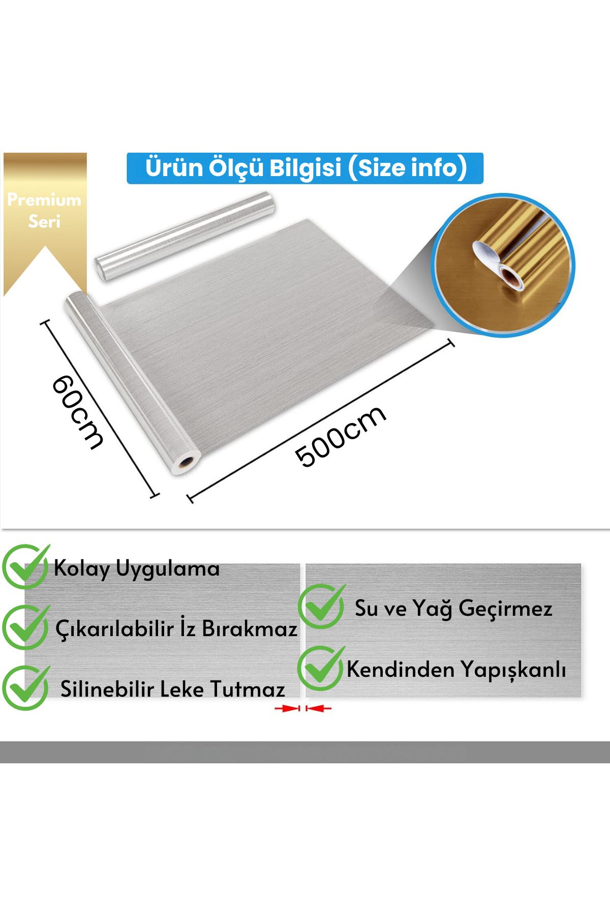 Technojet-Self-Adhesive Metallic Foil Kitchen Bathroom Countertop Wall Cabinet Table Covering 60Cmx500Cm 7