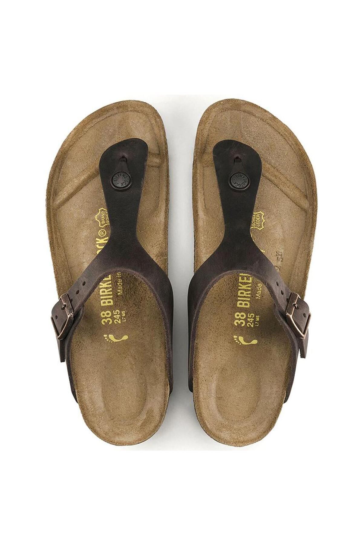 Birkenstock-Hnedé Unisex papuče Gizeh743831 3