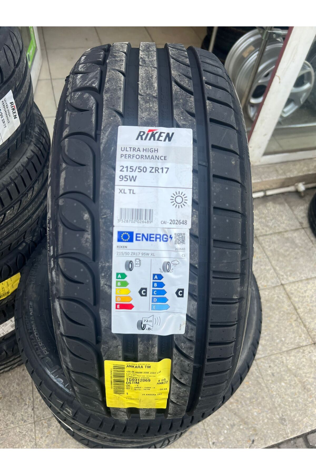 RIKEN 215/50R17 95W XL ULTRA HİGH PERFORMANCE RİKEN YAZLIK LASTİK 2025 TARİHLİ