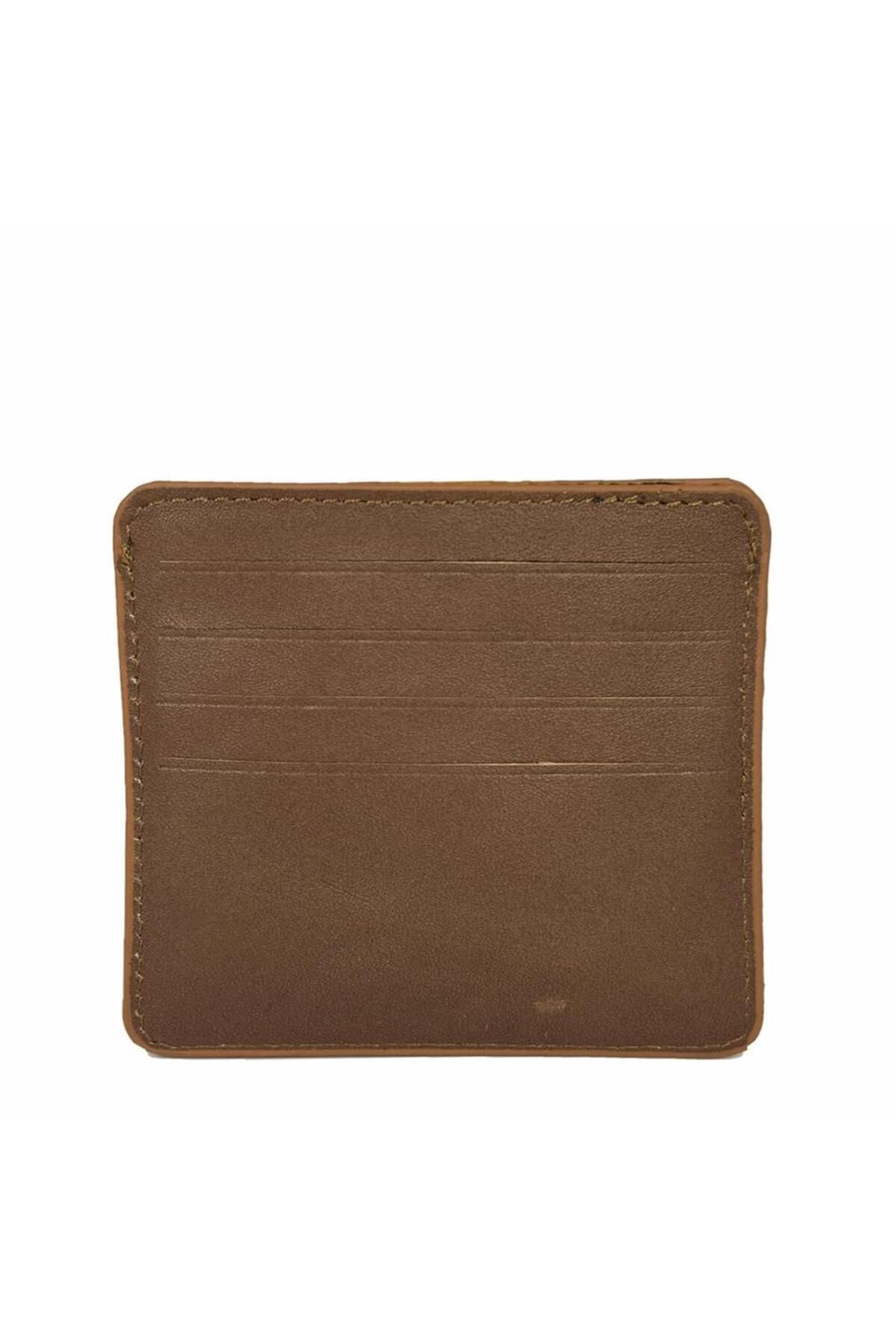 DİGA-Genuine Leather 8 Compartment Card Holder Tan 2