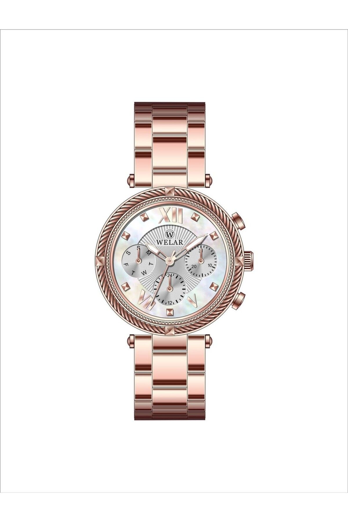 Welar WEL2383-4  Rose Gold & Silver Renk Çelik Kadın Kol Saati