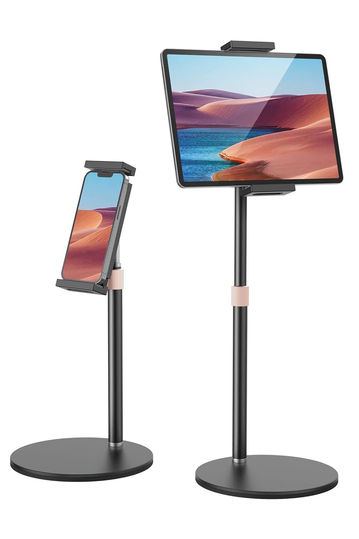 The Wlue Masaüstü Metal Telefon ve Tablet Tutucu Stand Açı ve Yükseklik Ayarlı Stand