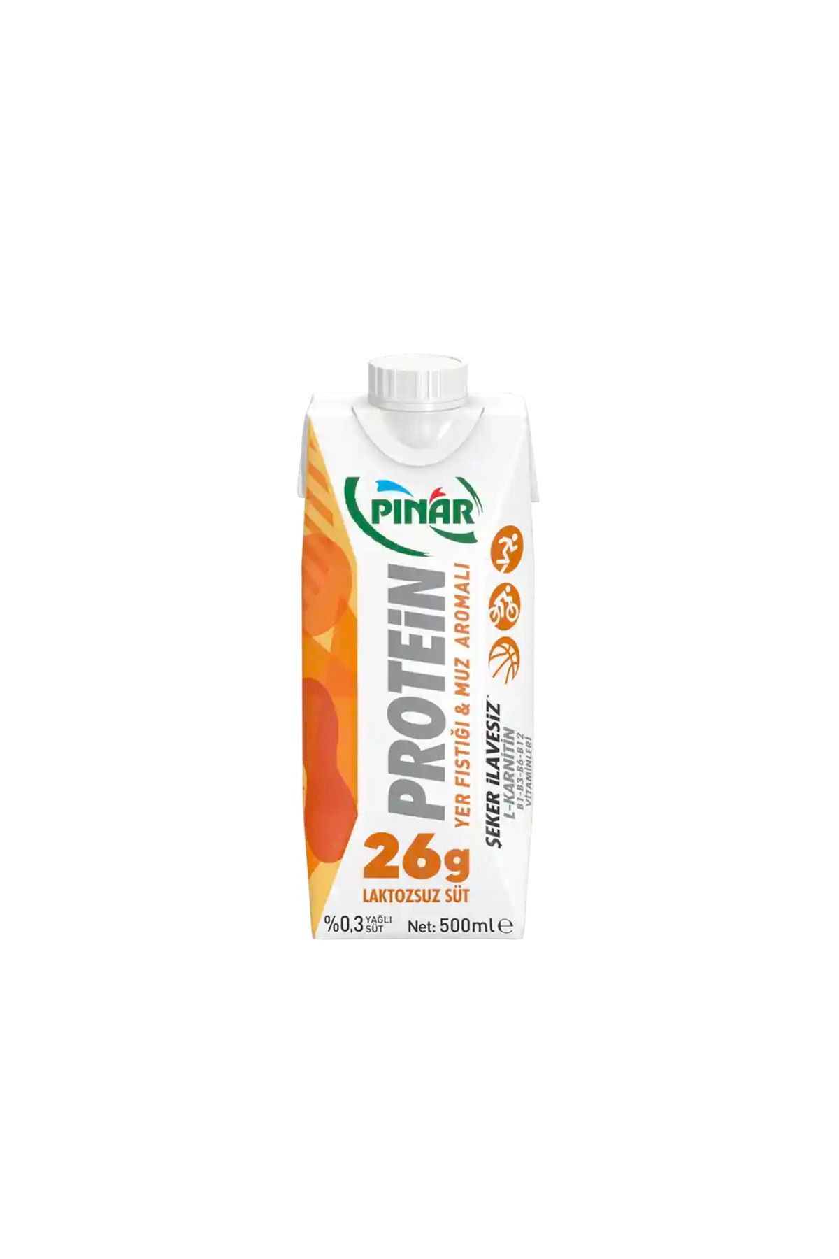 Pınar Yer Fıstıklı Ve Muz Aromalı Protein Süt 500 ml X 12 Adet