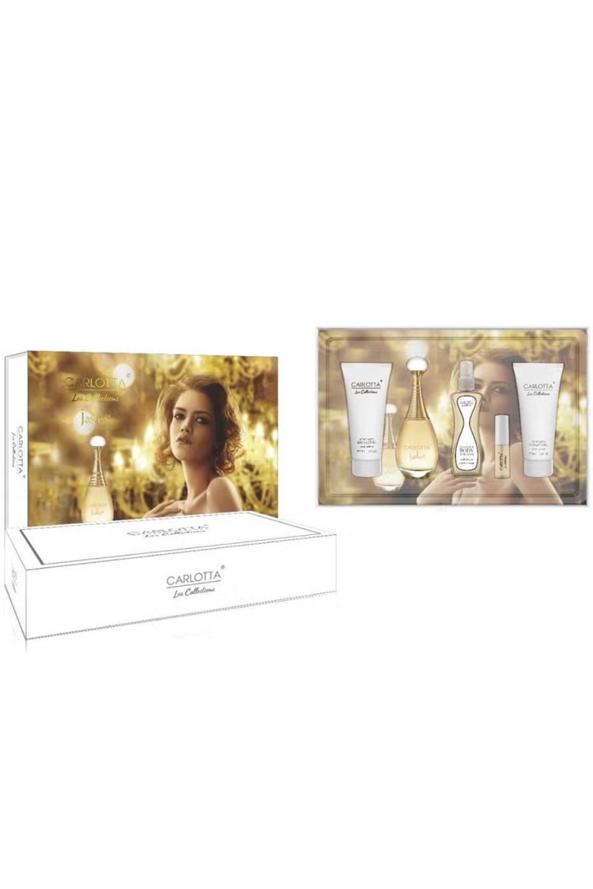 Carlotta-مجموعة عطر جاد للنساء - عطر + لوشن + معطر للجسم + عينة صغيرة + شروجل من كارلوتا 1