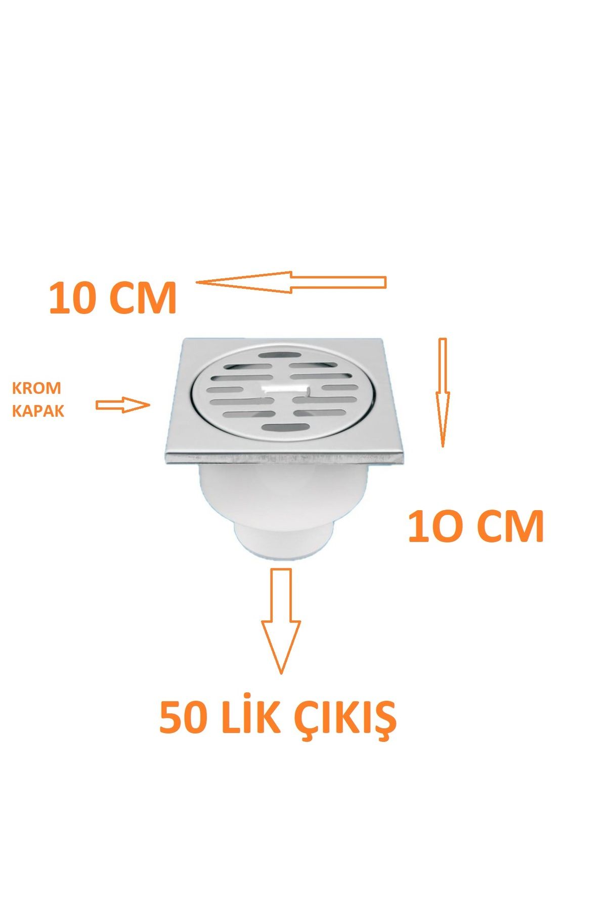 Gama YER SÜZGECİ ALTTAN ÇIKIÇLI 50X50 KROM MELEZ IZGARALI YERLİ ÜRETİM 1 ADET