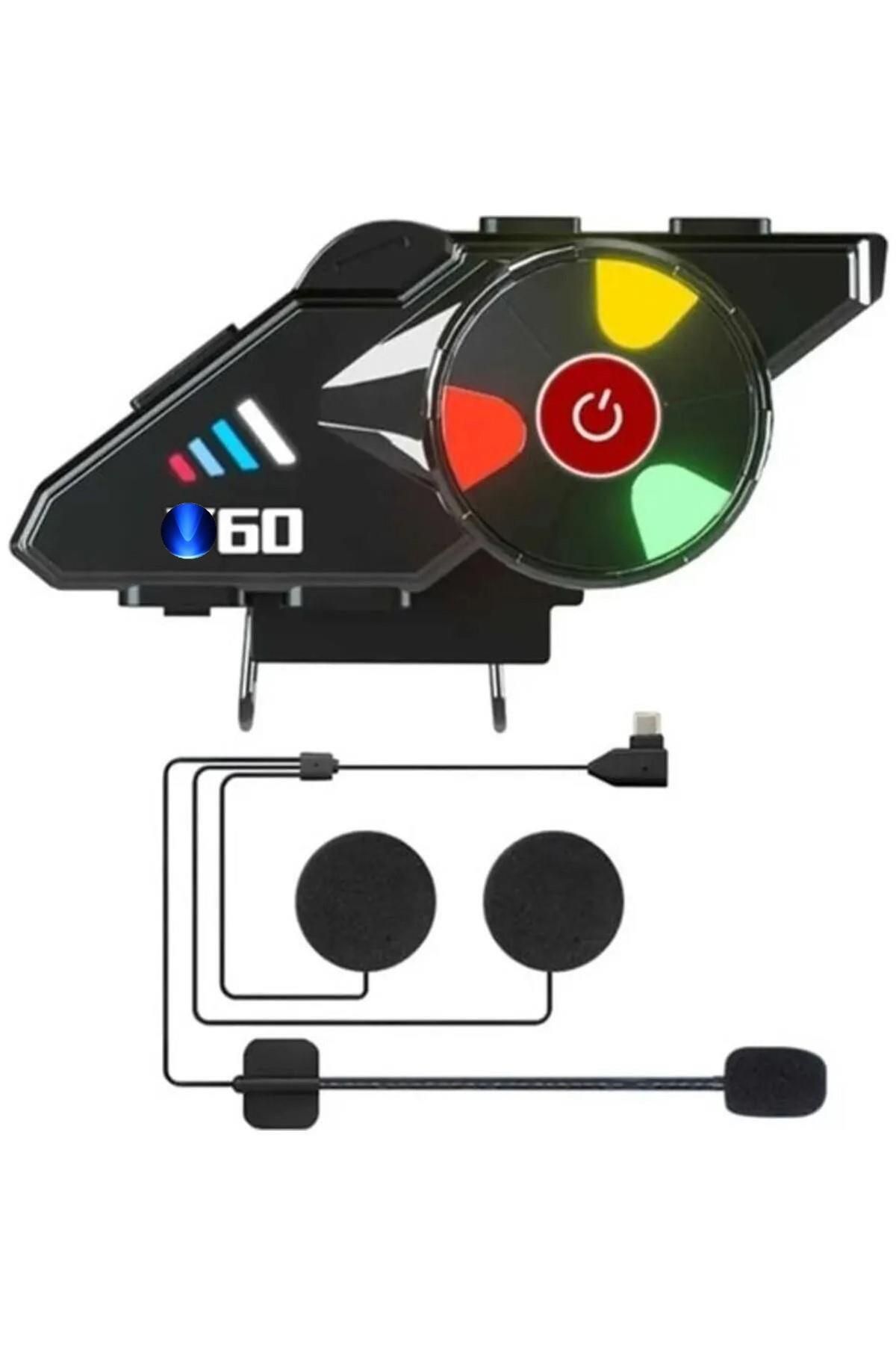 PREPARE Moto Kurye Kask Kulaklık Bluetooth Motosiklet Mikrofonlu Kulaklık Rgb LED Işıklı 5.3