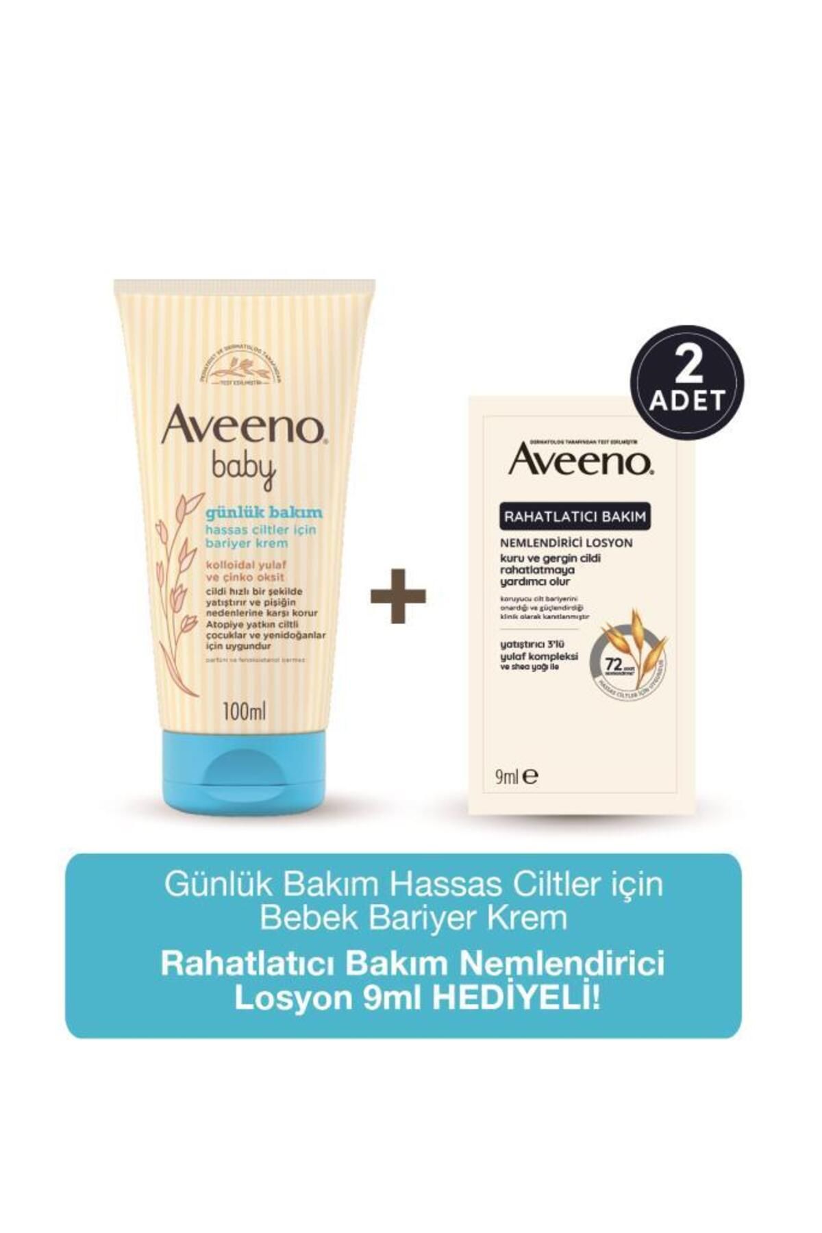 AVEENO Baby Günlük Bakım Hassas Ciltler için Bariyer Krem+Deneme Boy Hediye