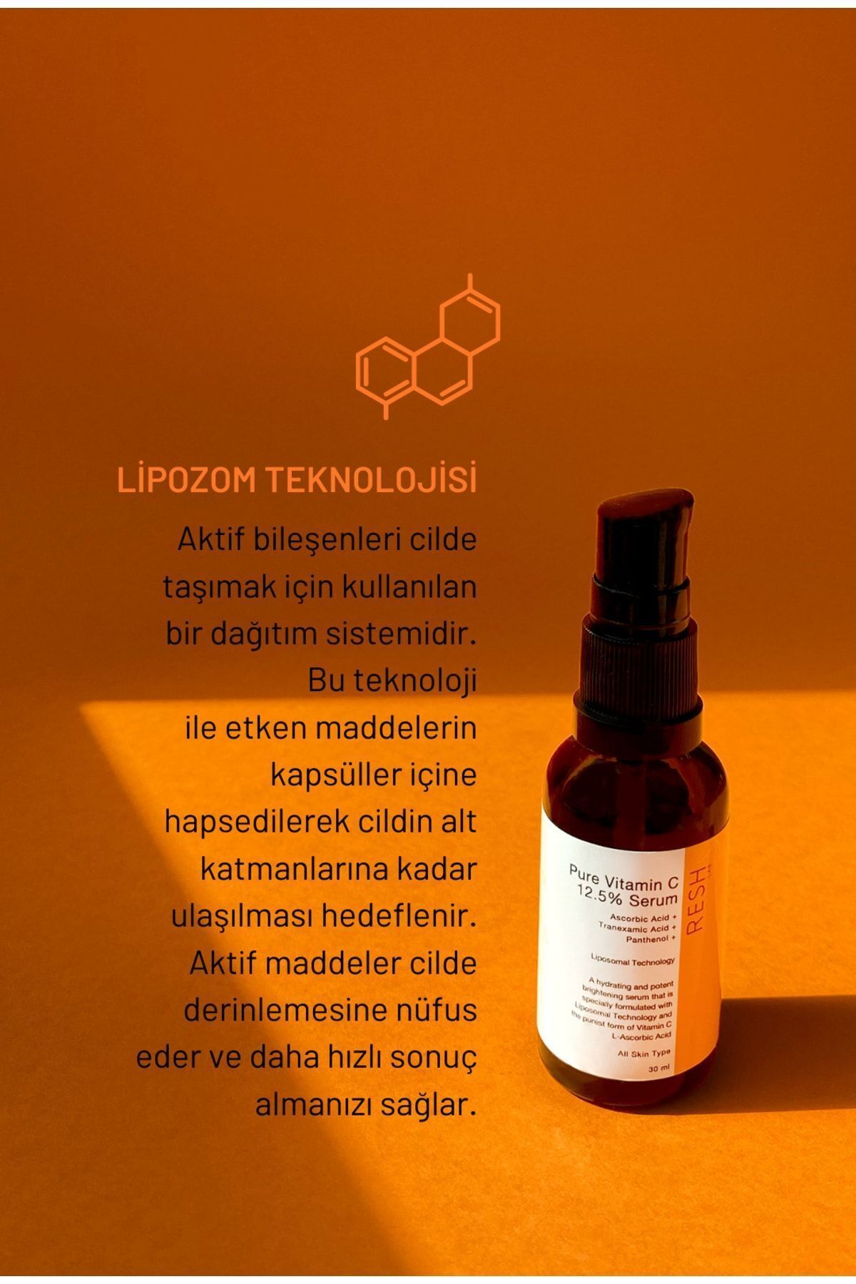 سرم پوست ویتامین C خالص 12.5 ٪ RESH LAB